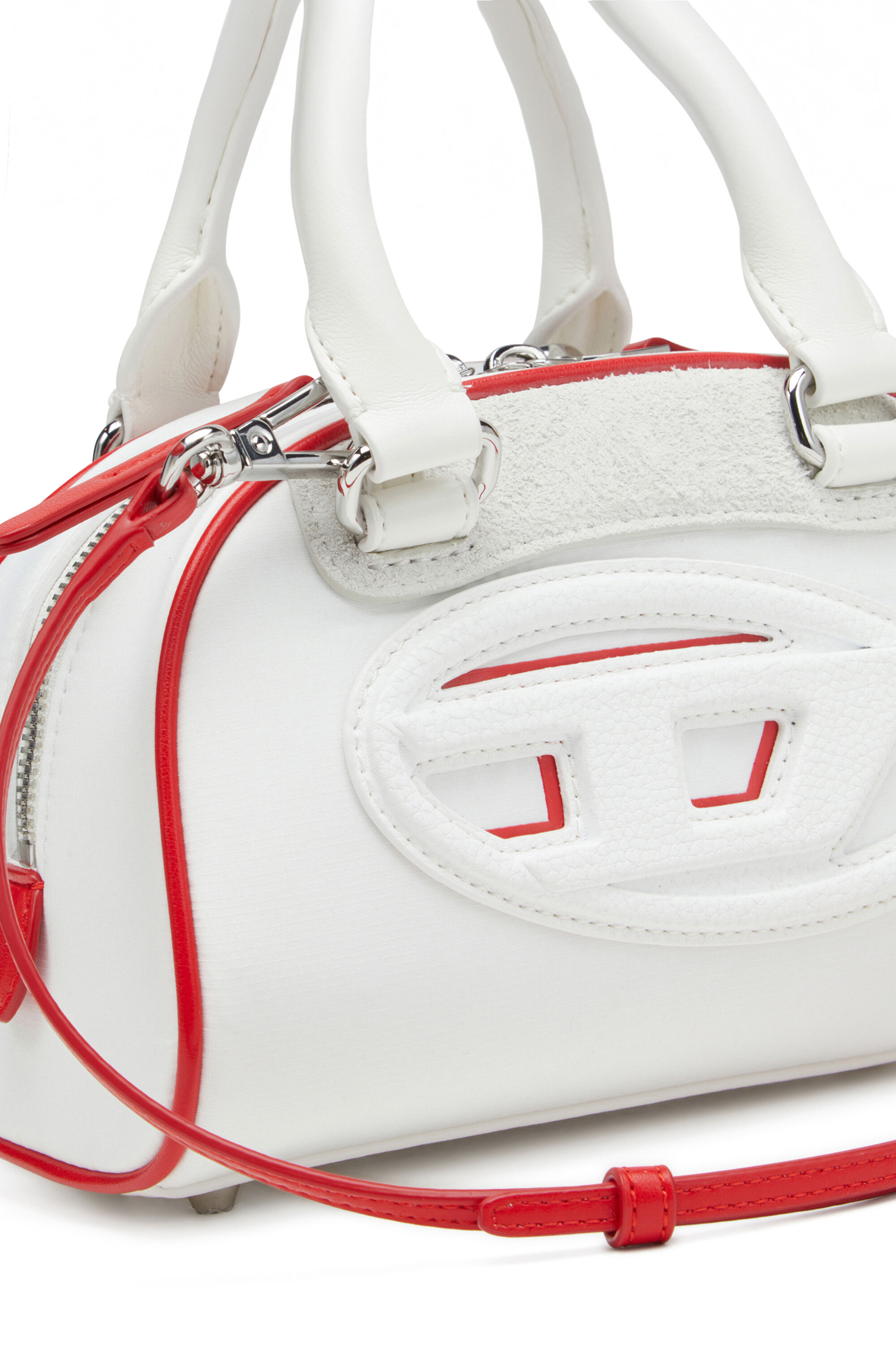 Diesel - 1DR DOME CROSSBODY, Woman's 1DR Dome-Colour-block mini bowling bag in White - 2
