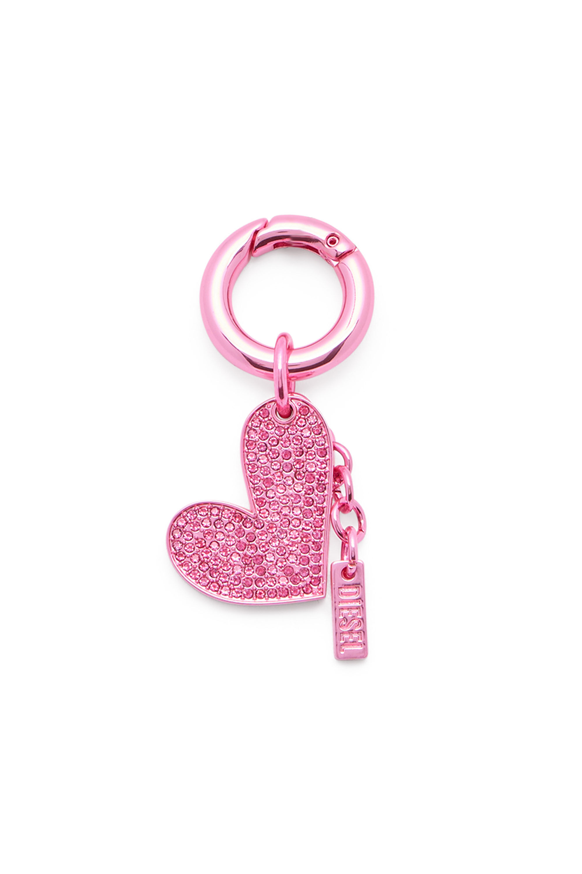 Women's Metal heart charm with rhinestones | Pink | Diesel {{Country}}