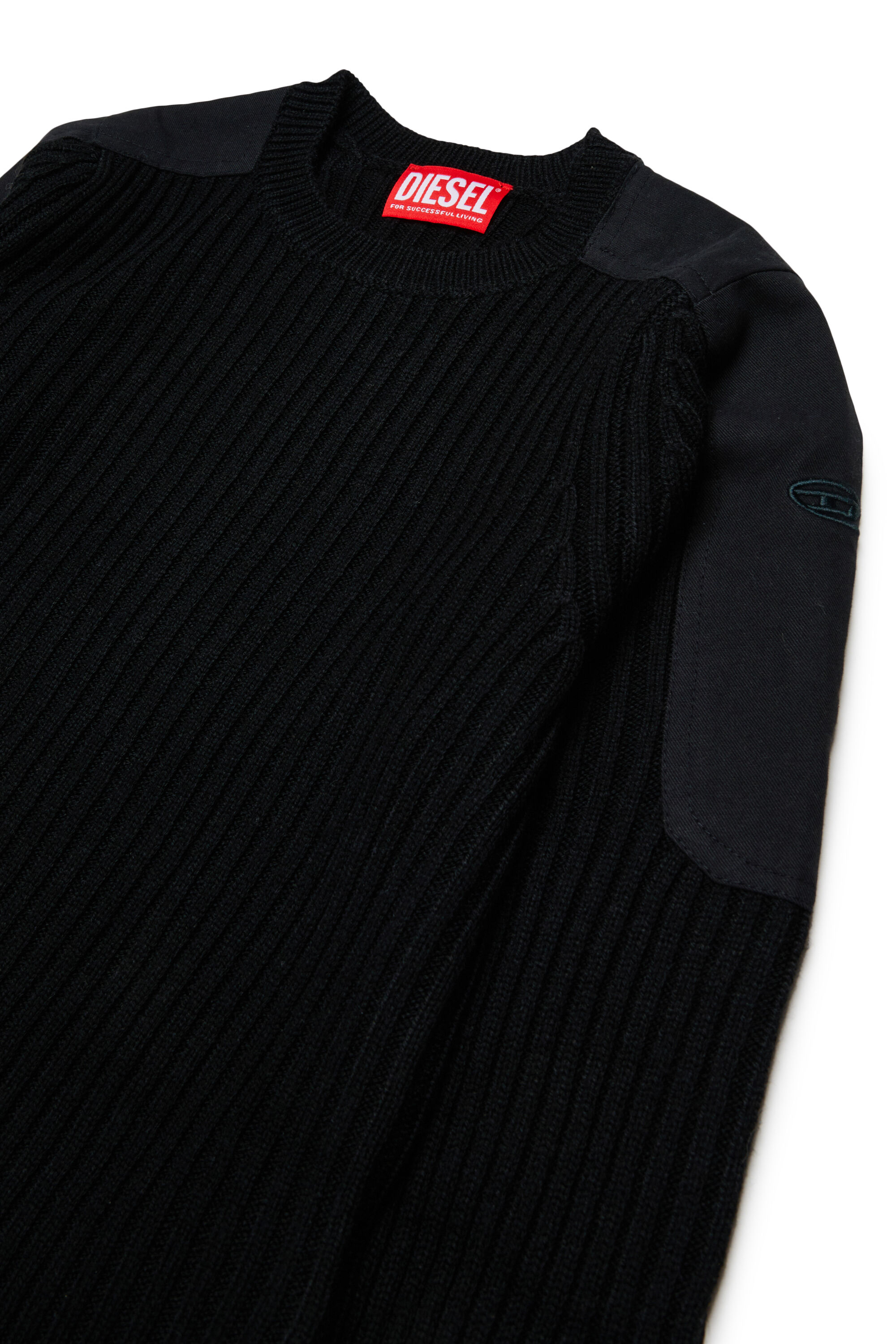 Diesel - KAMAR, Man's Frayed jumper in wool blend in Black - 3