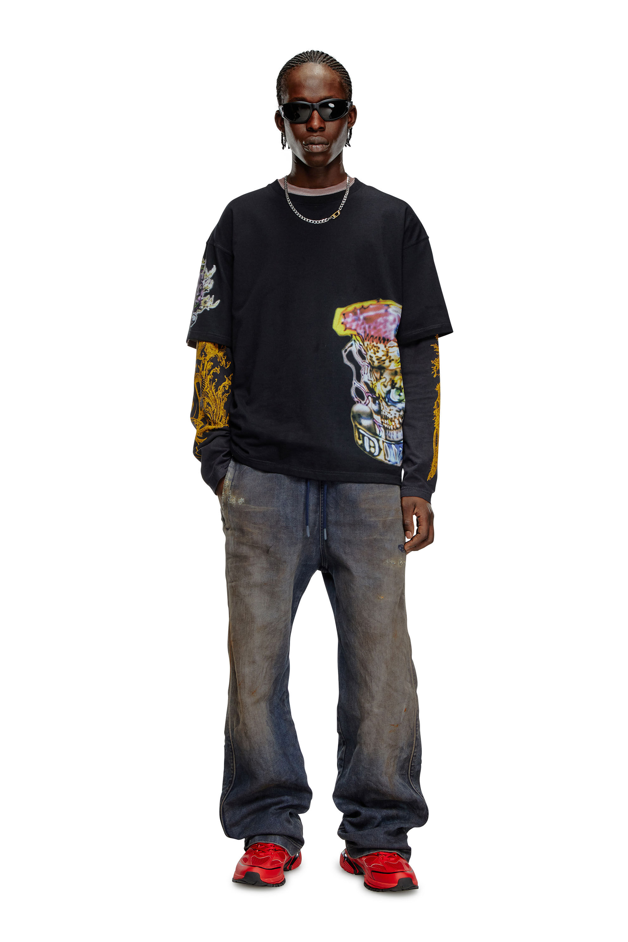Diesel T-Skinzy-G1 プリント Tシャツ M