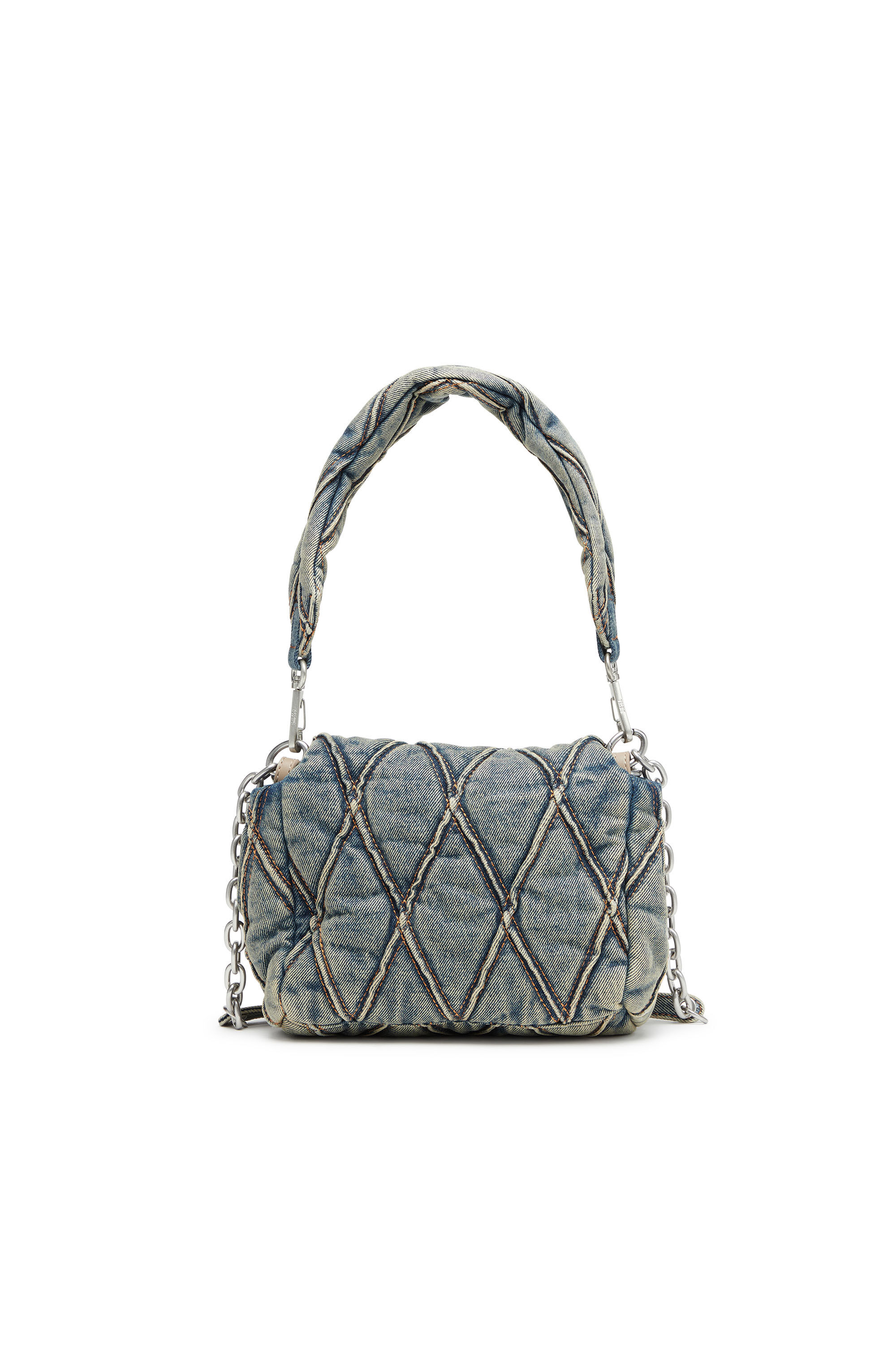 Women's Charm-D-Small shoulder bag in quilted denim | Blue | Diesel