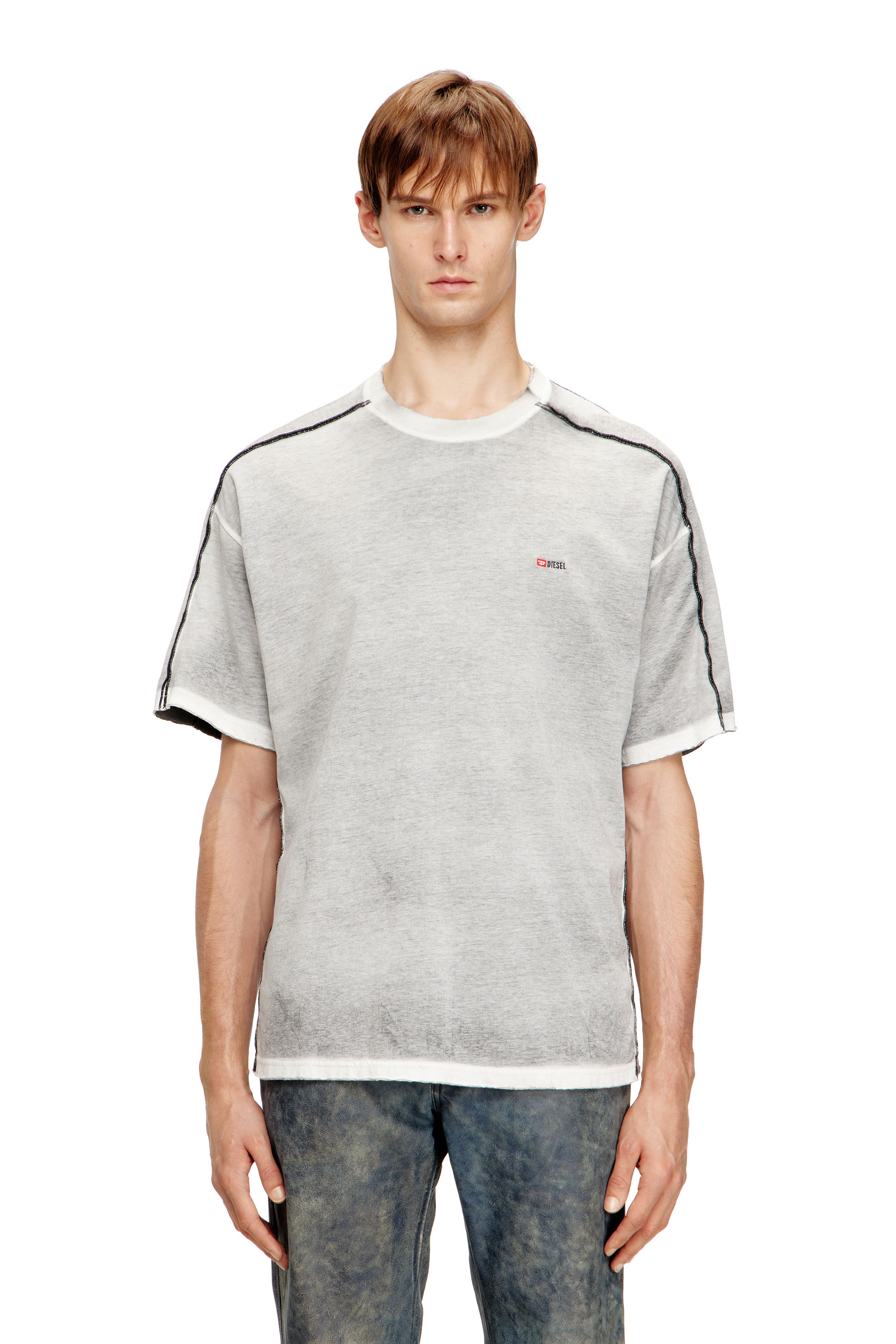 Diesel - T-RIVEN, Man's Relaxed cotton T-shirt with colour spray in null - 1