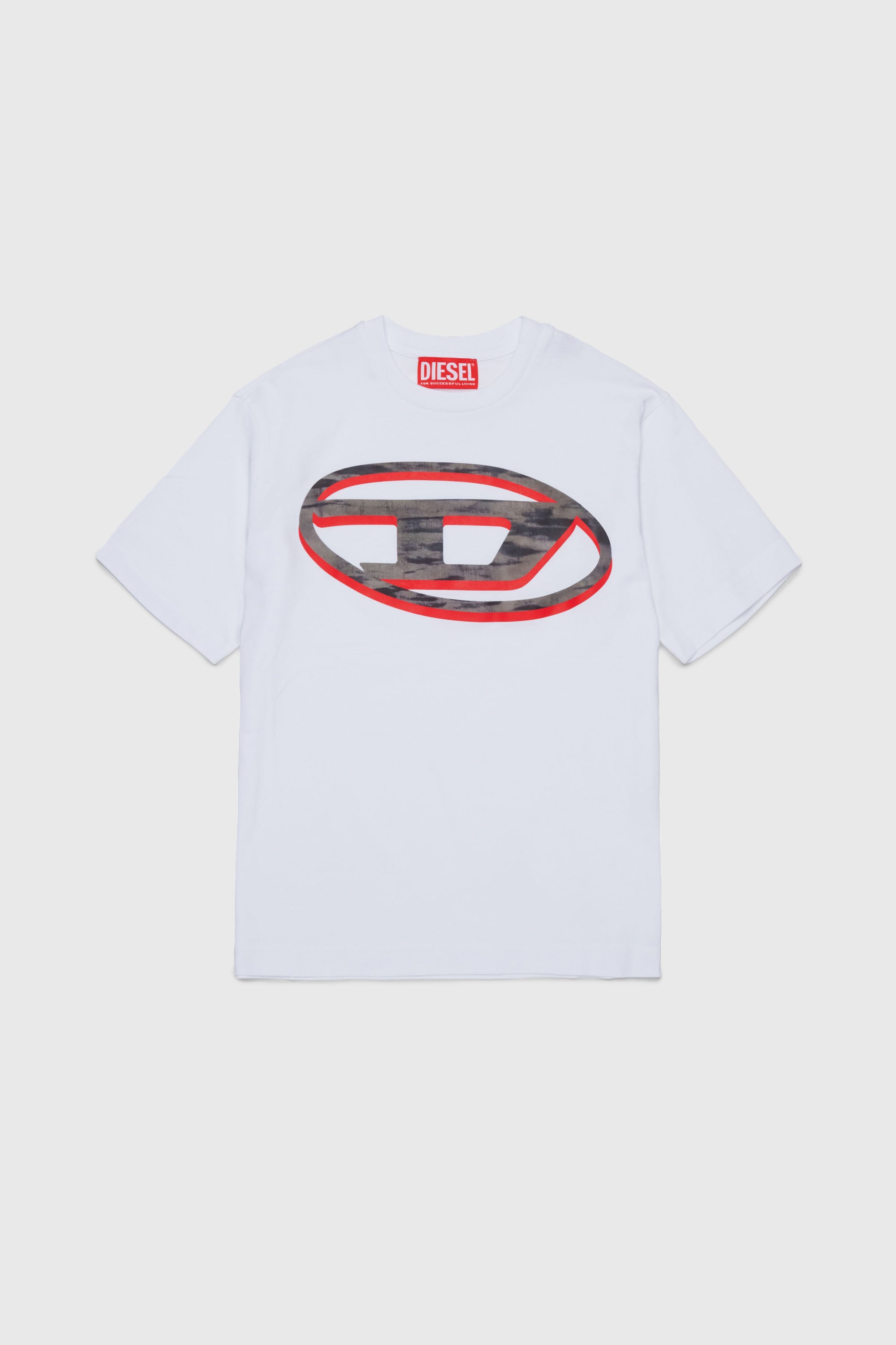 Diesel - TVEL OVER, Man's T-shirt with two-tone Oval D print in White - 1