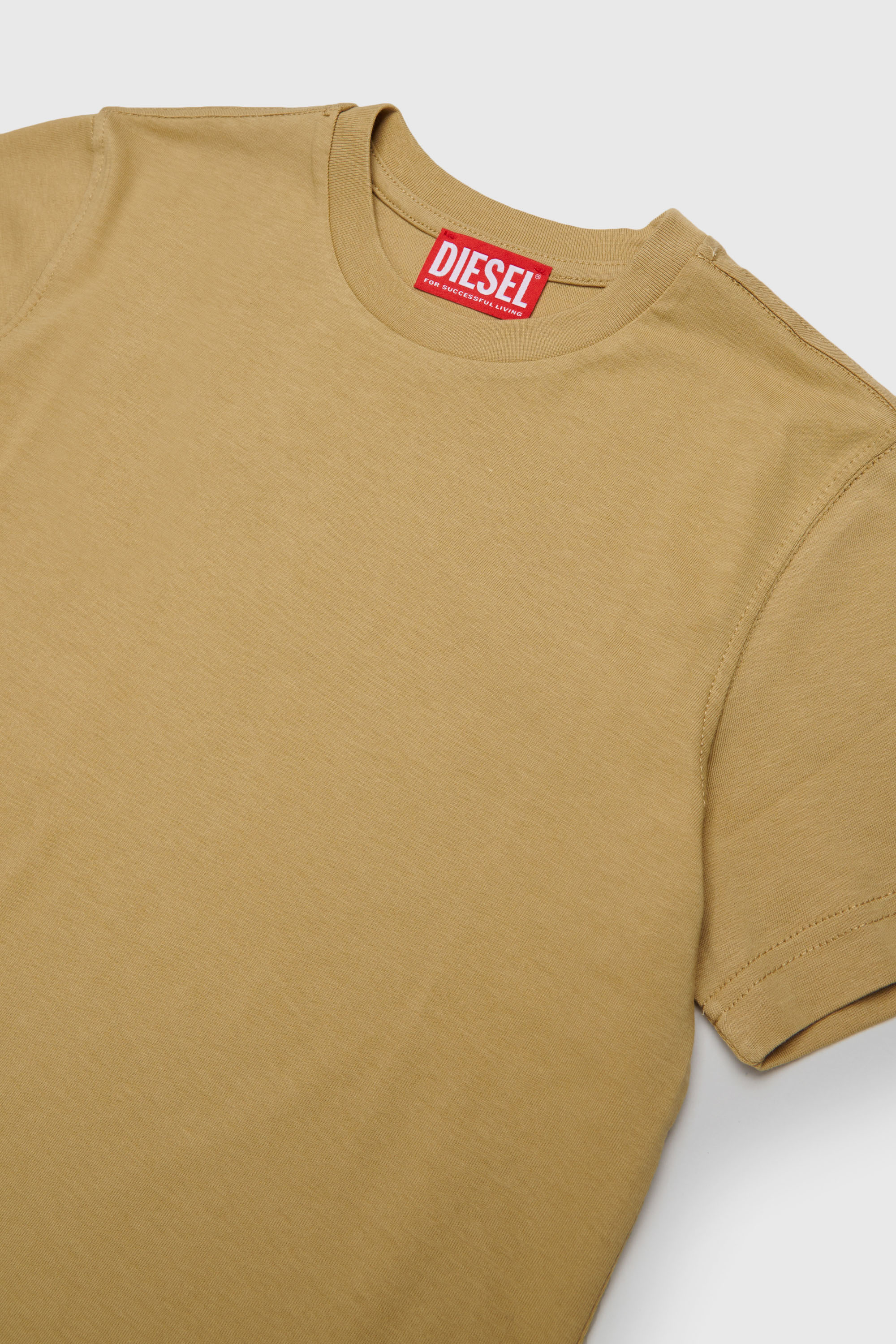 Diesel - TPRES, Man's T-shirt with cut-off logo in Brown - 3