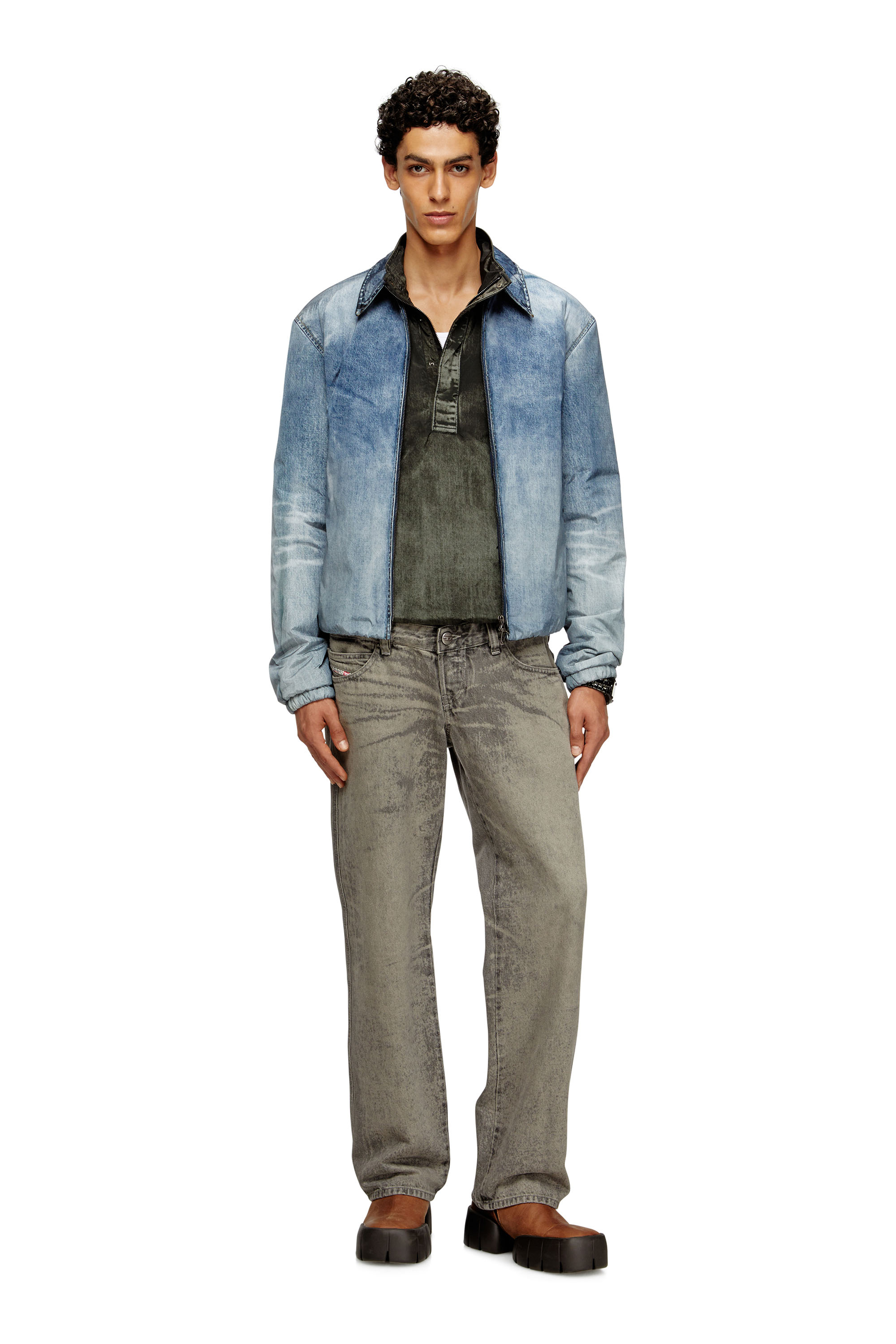 J-ACT, Light Blue Diesel - J-ACT, Man's Jacket in denim-effect nylon in Light Blue - 1