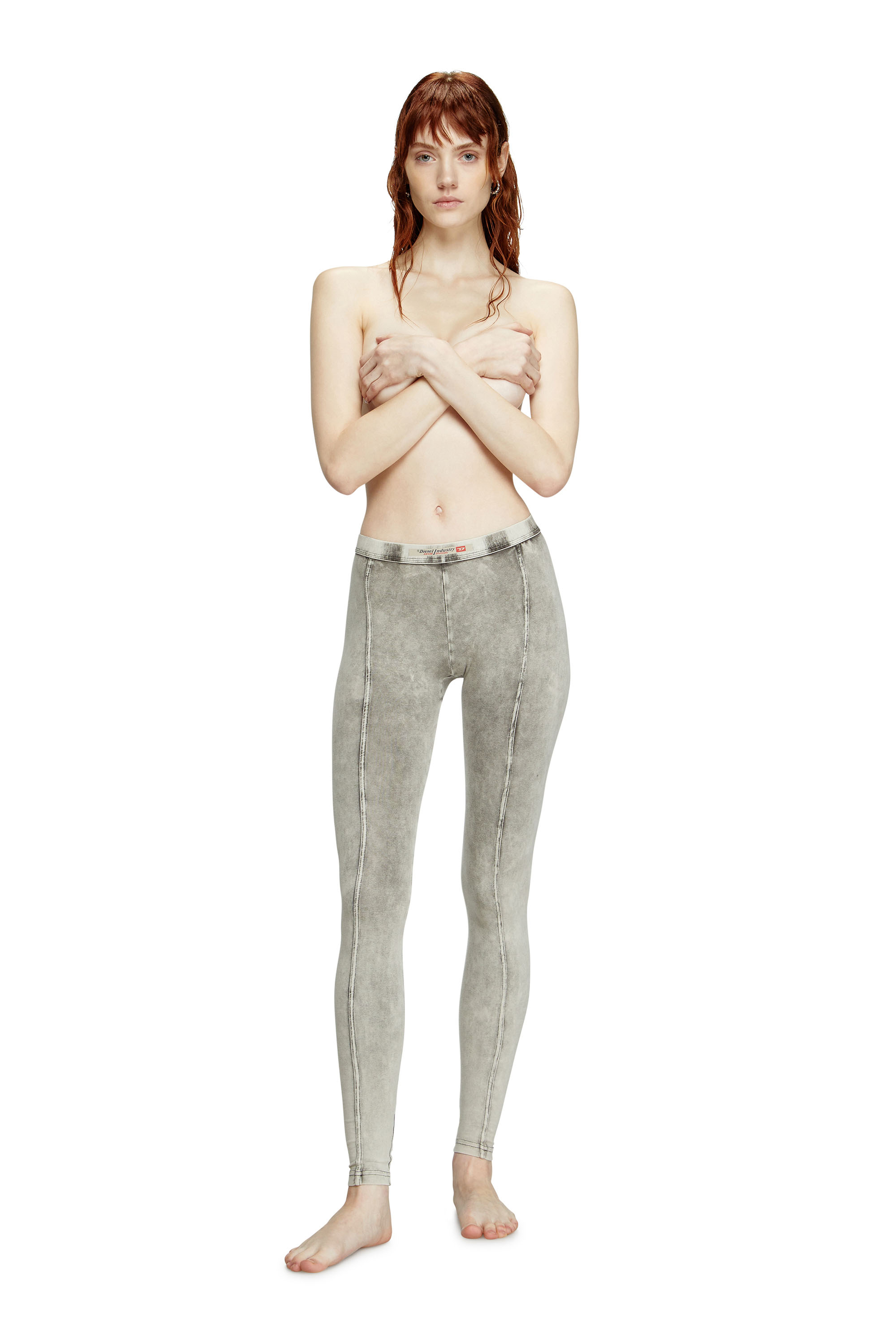 Diesel - ATHENA-DNM, Woman's Jeggings in denim-effect jersey in Grey - 1