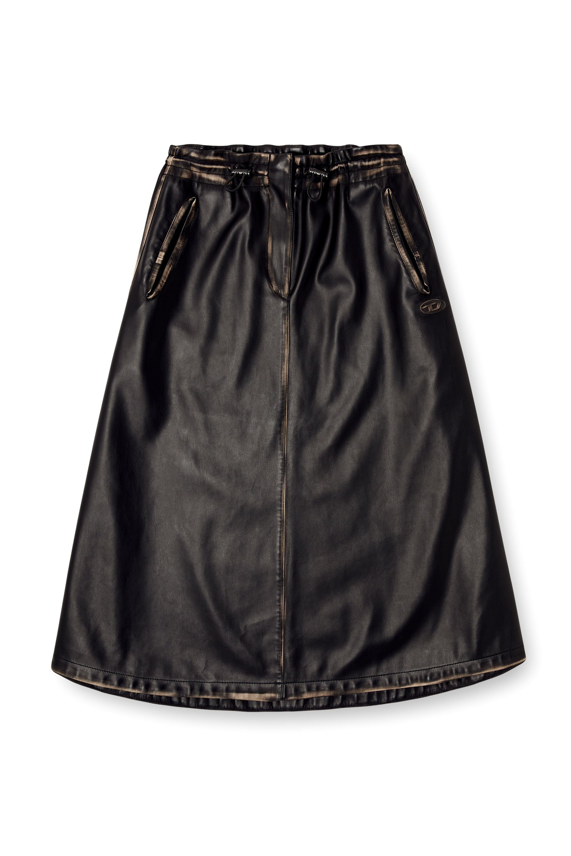 O-BLIVION, Black/Brown Diesel - O-BLIVION, Woman's Skirt in treated technical fabric in Black/Brown - 2