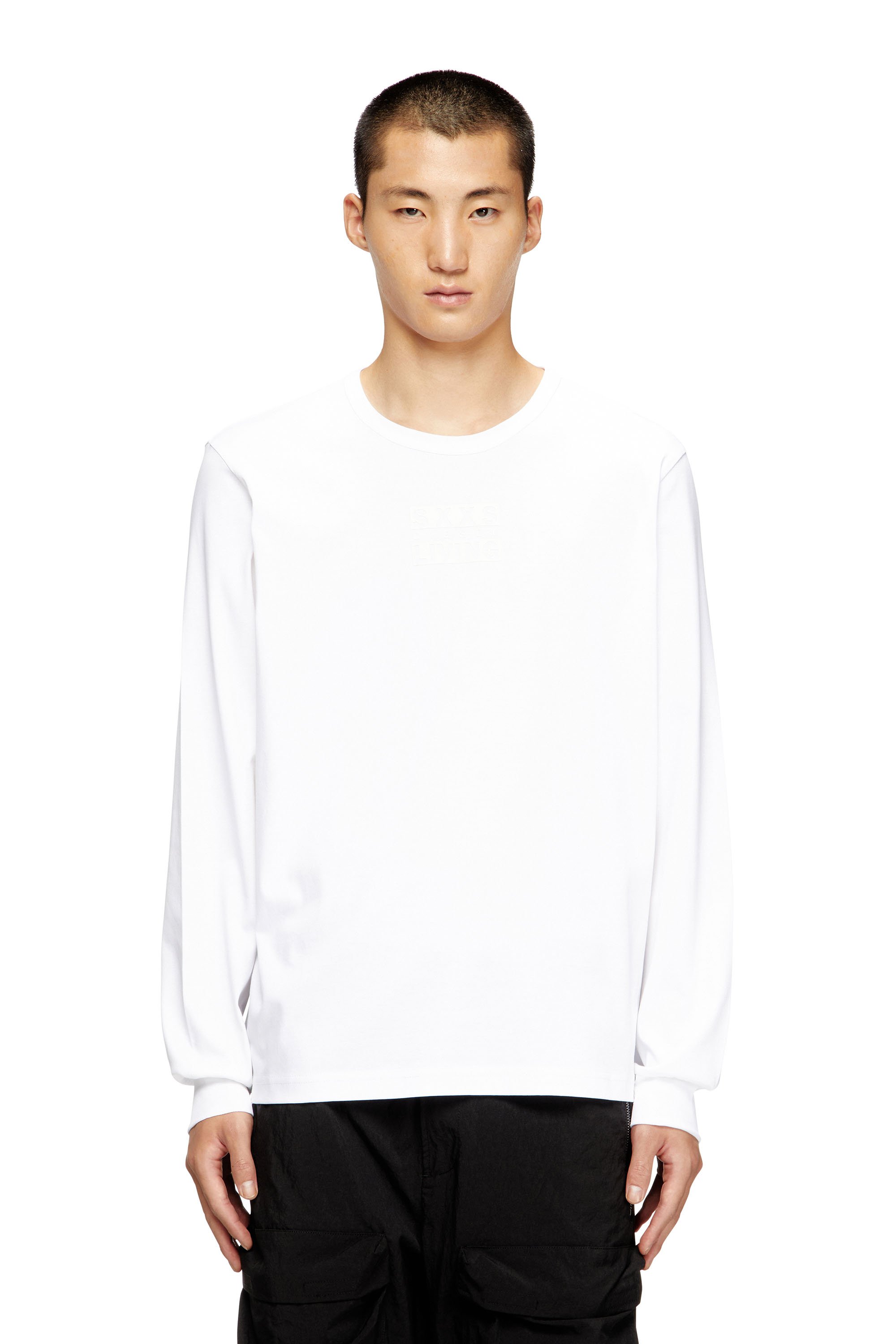 Diesel - T-MADJUST-LS-T1, Man's Long-sleeve cotton t-shirt in White - 1