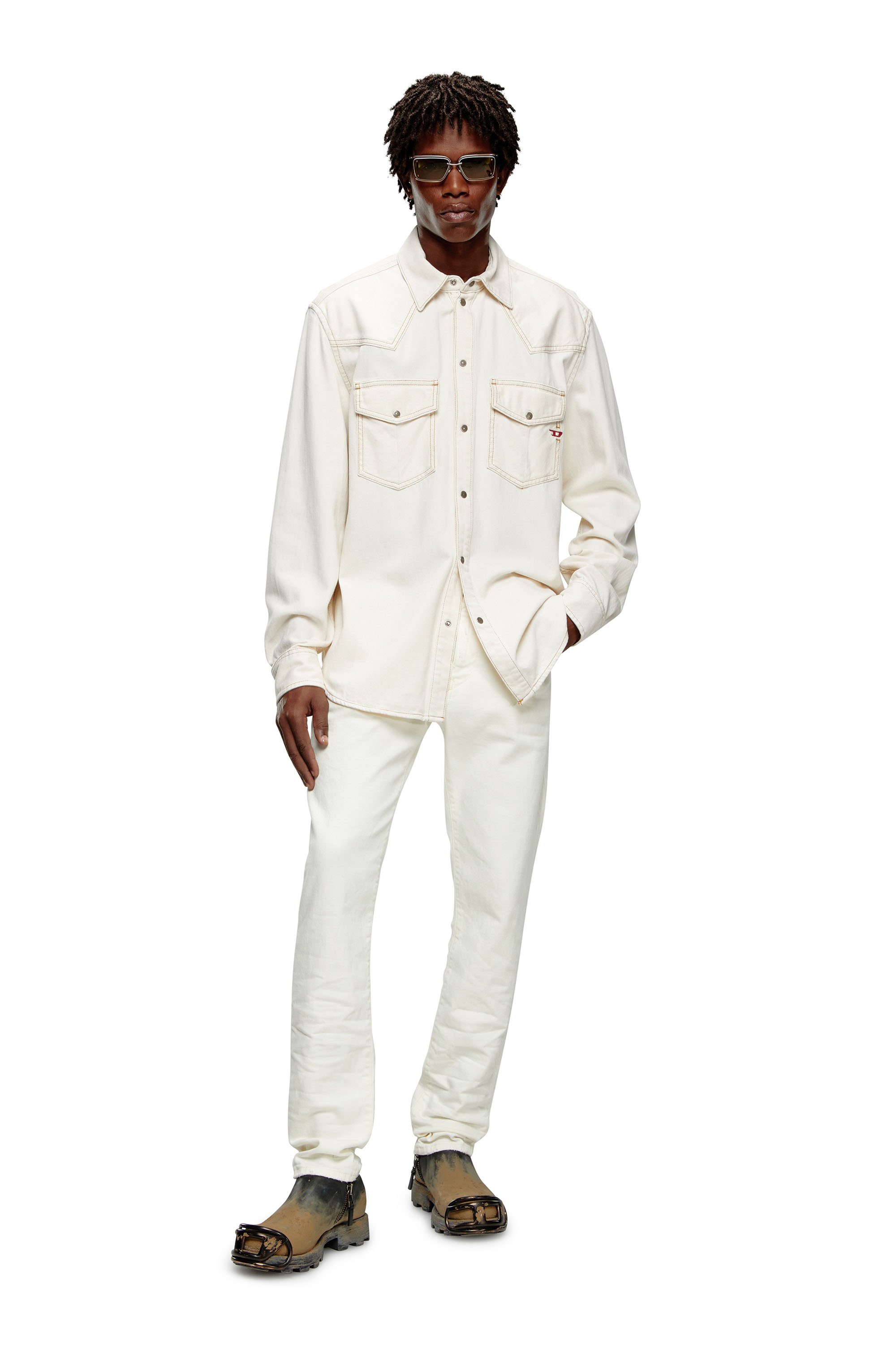 Diesel - Slim Jeans 2019 D-Strukt 09I15, White - Image 2