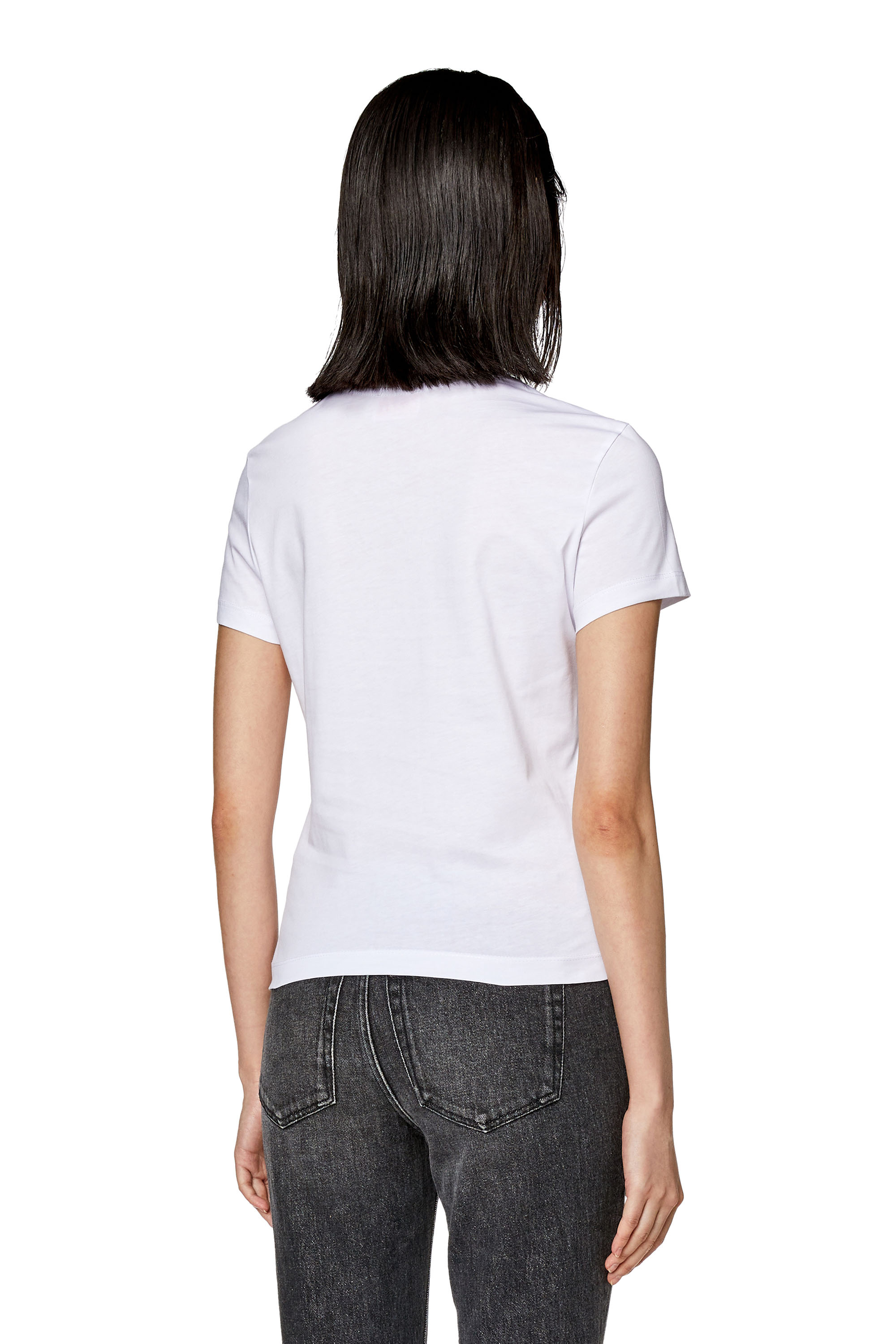 T-SLI-DIV, White Diesel - T-SLI-DIV, Woman's T-shirt with Diesel patches in White - 4