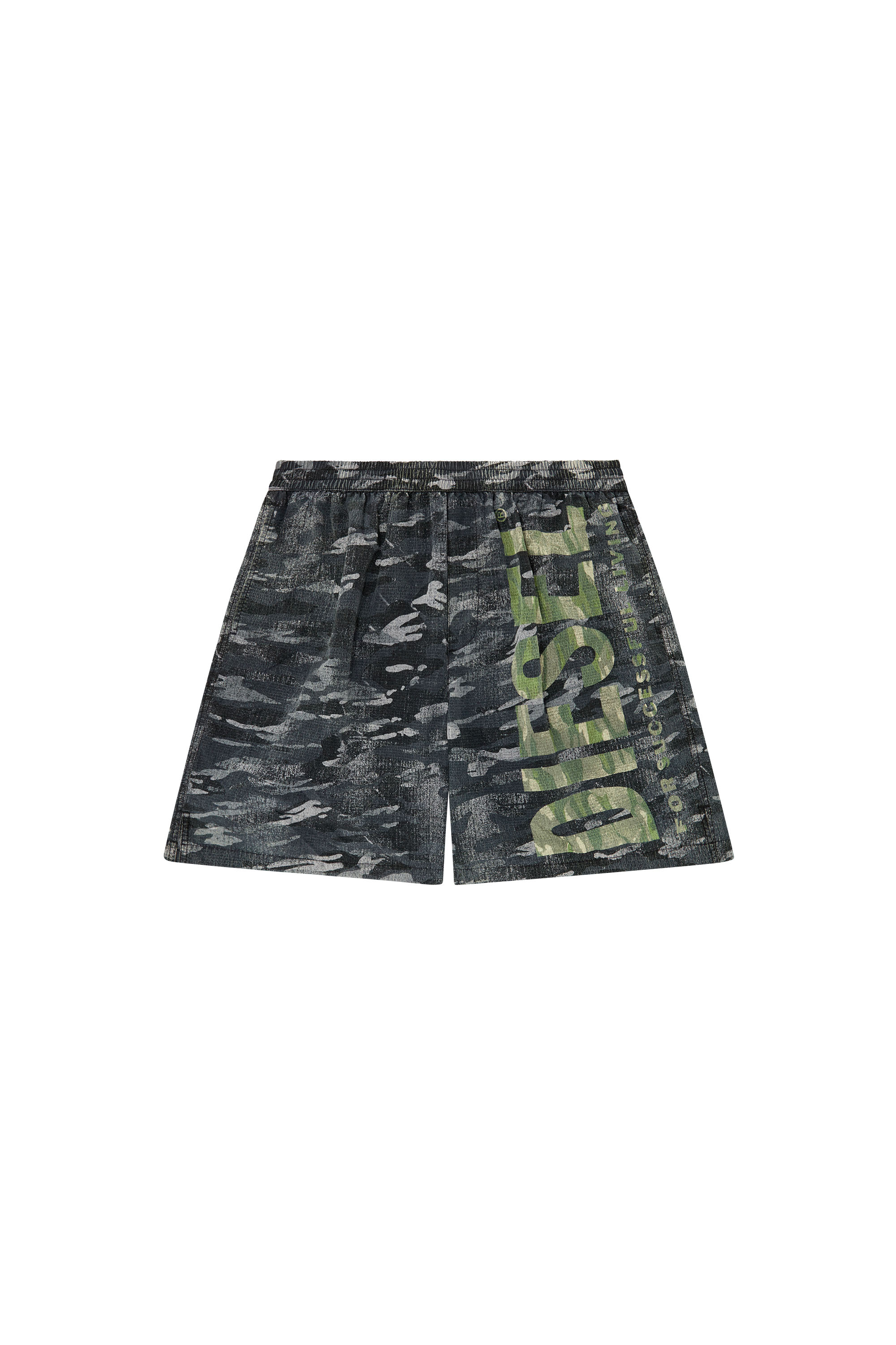 Diesel - POWEL-47.5-UTLT, Man's Board shorts in camo ripstop in Black - 3