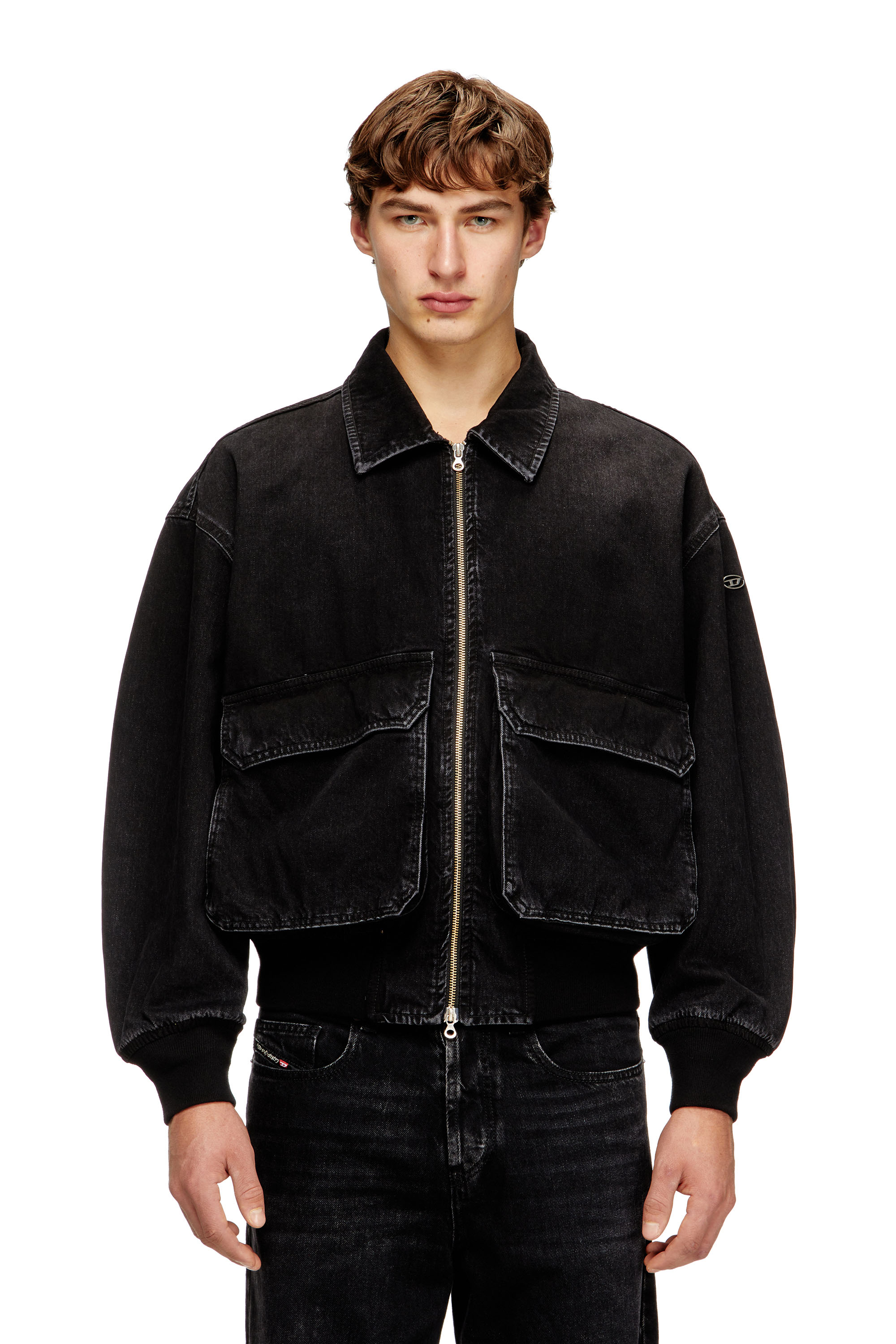 Diesel - D-KURZ, Unisex's Jacket in DNA denim in Black - 3