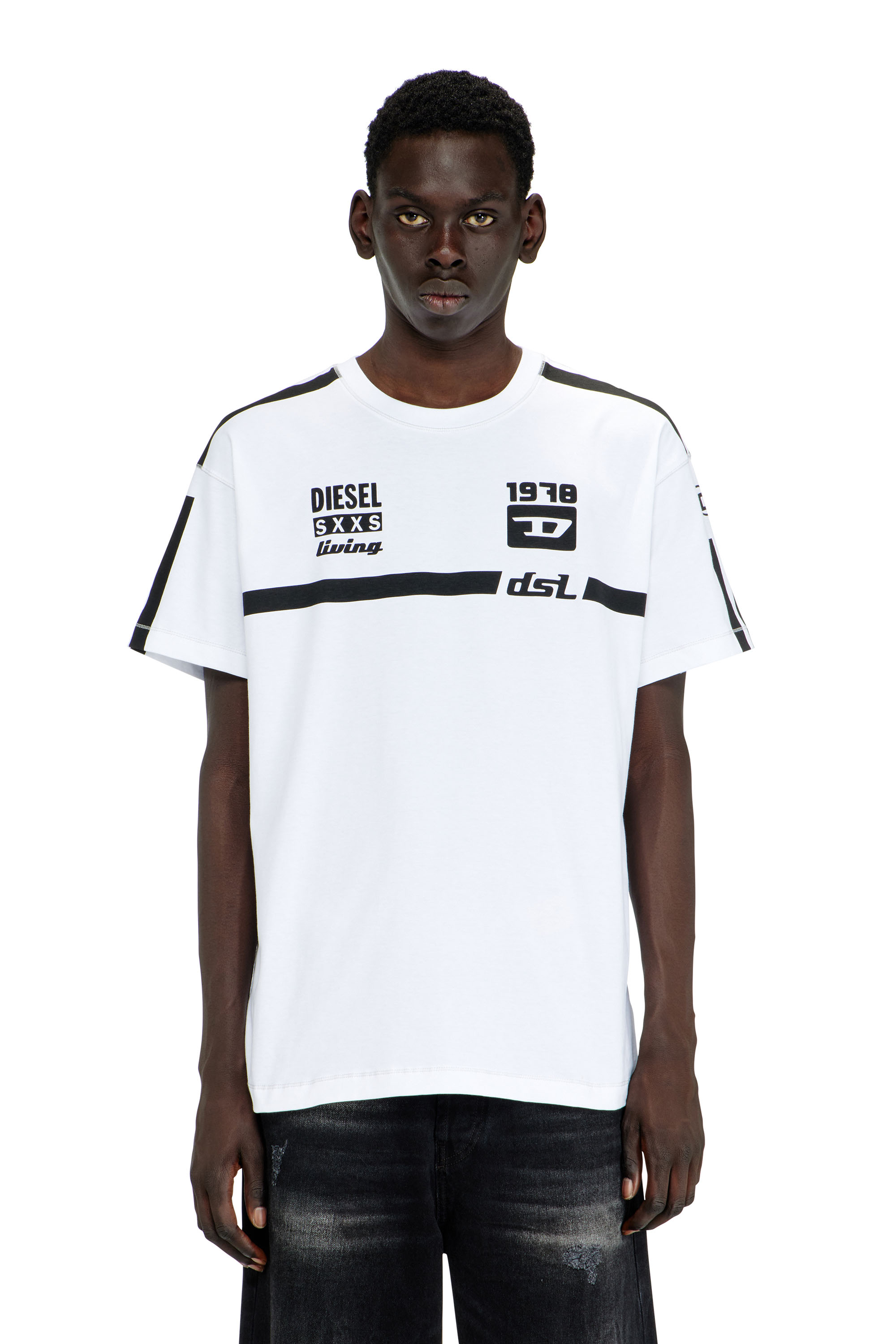 Diesel - T-NORM-V12, Man's Cotton T-shirt with contrast graphic prints in null - 1