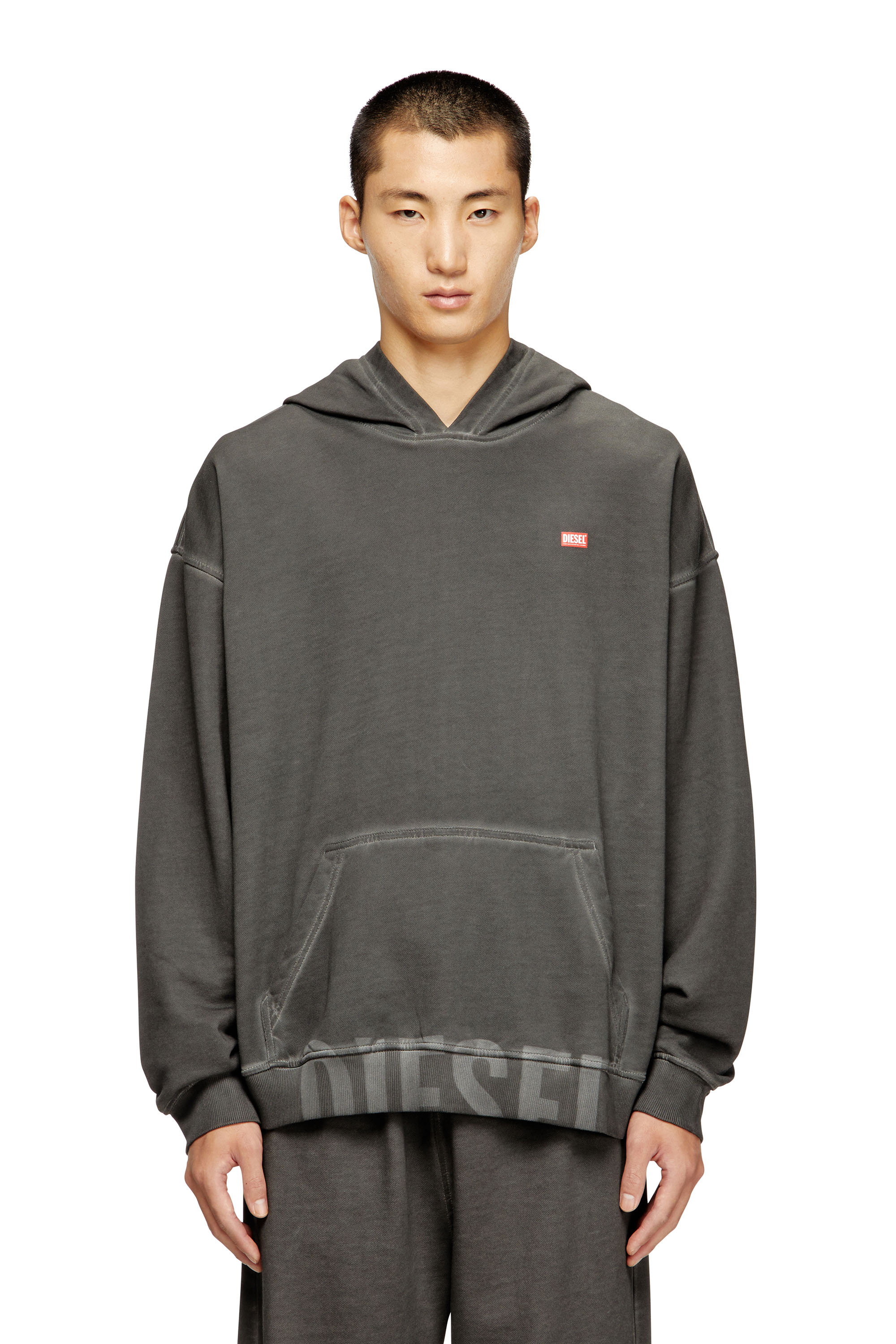 S-BOXT-HOOD-T4, Dark grey Diesel - S-BOXT-HOOD-T4, Man's Cotton hoodie with kangaroo pocket in Dark grey - 3
