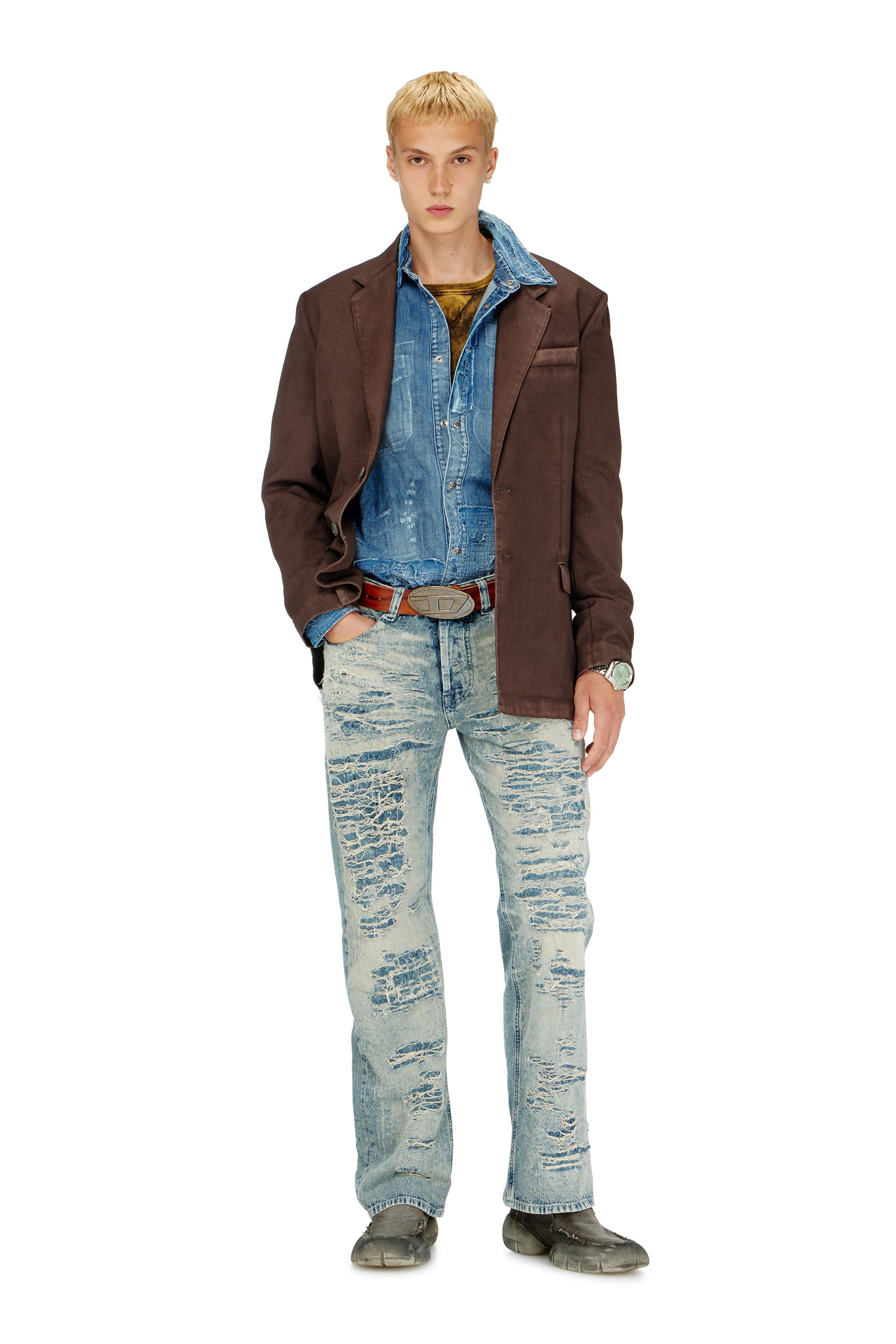 Diesel - Man's Relaxed Jeans 1980 D-Eeper 068YM, Medium blue - 2