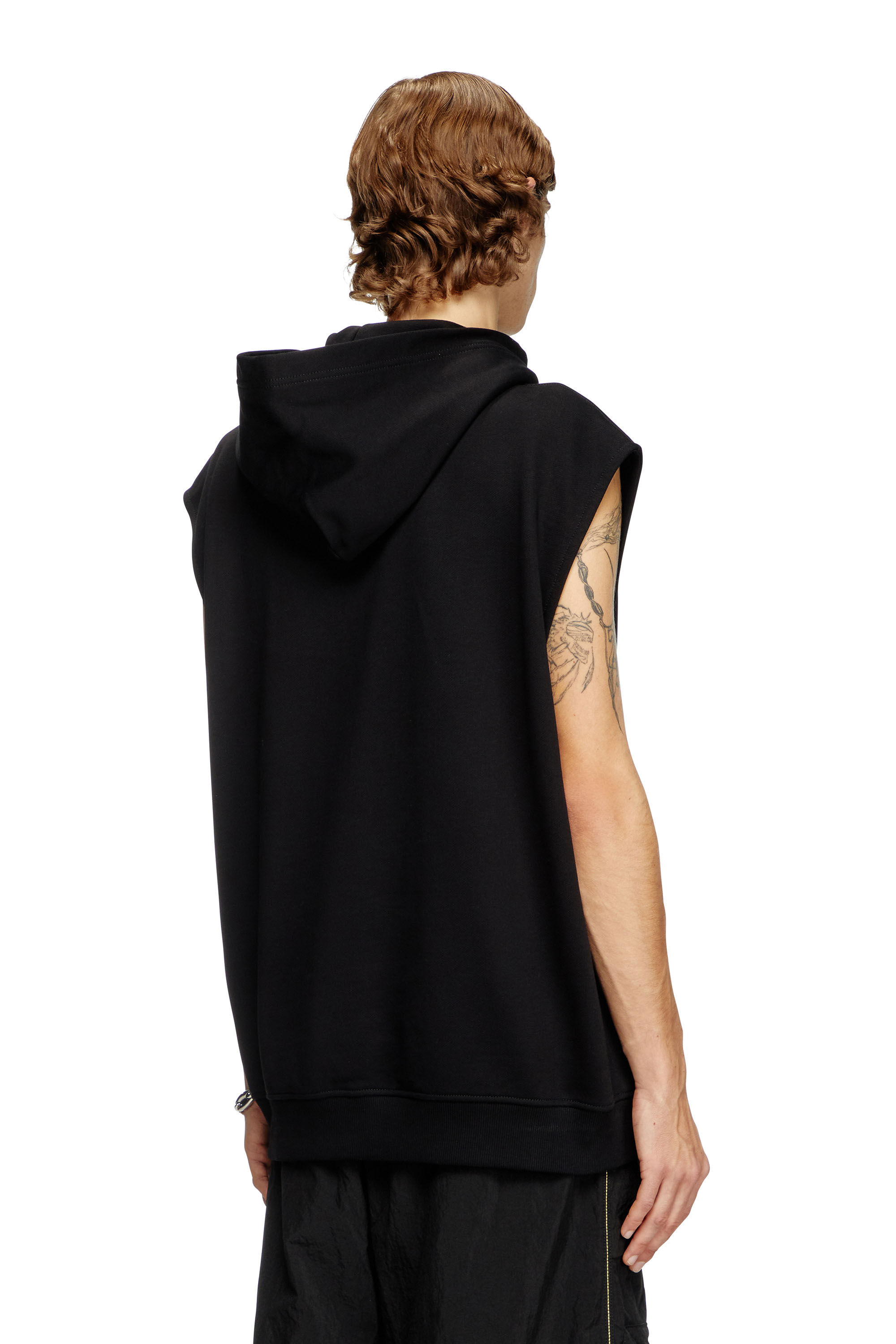 Diesel - S-BOXT-SL-D, Man's Sleeveless hoodie with D logo in Black - 4