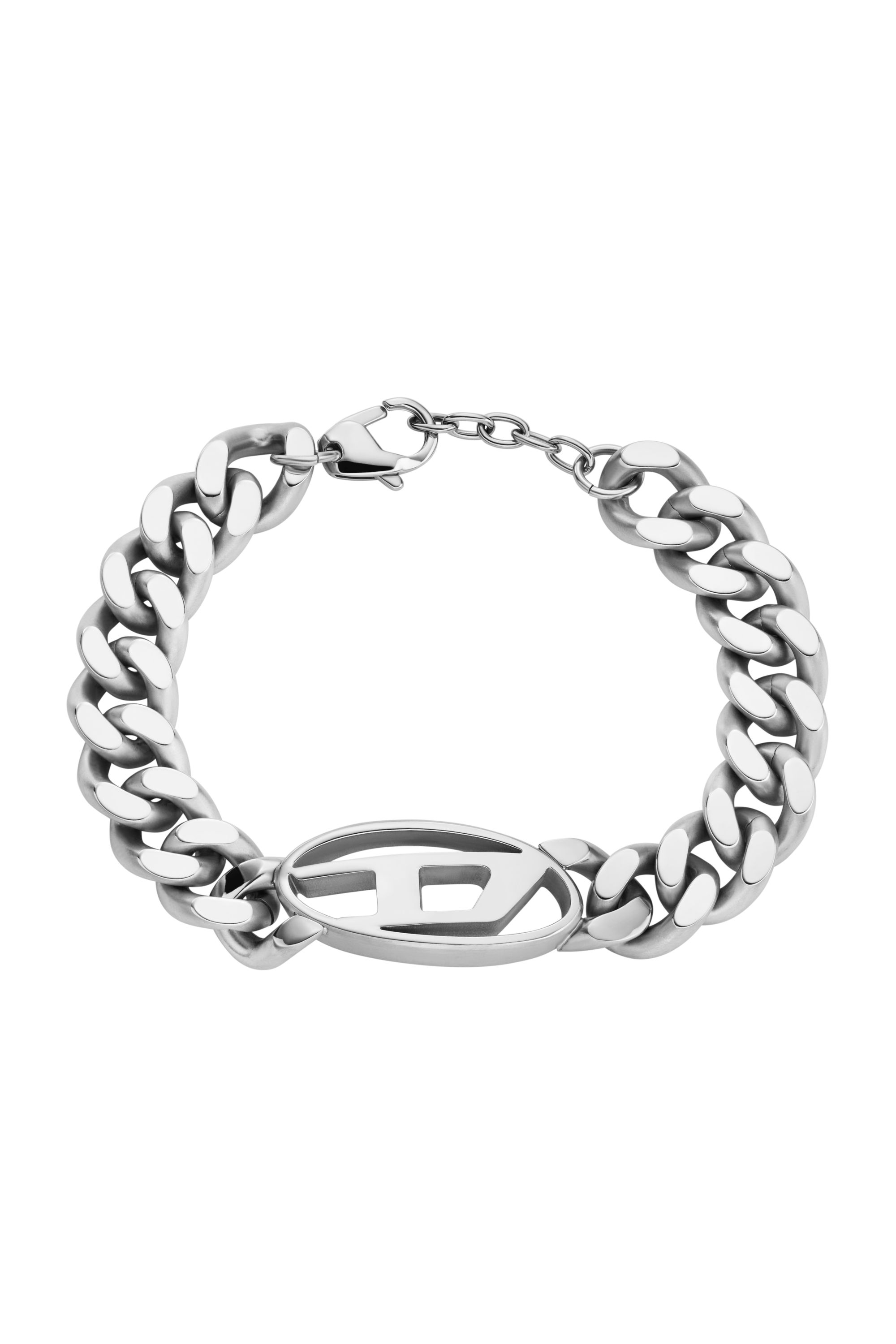 Diesel - DX1432, Man's Oval D Logo Chain Bracelet in Silver - 1