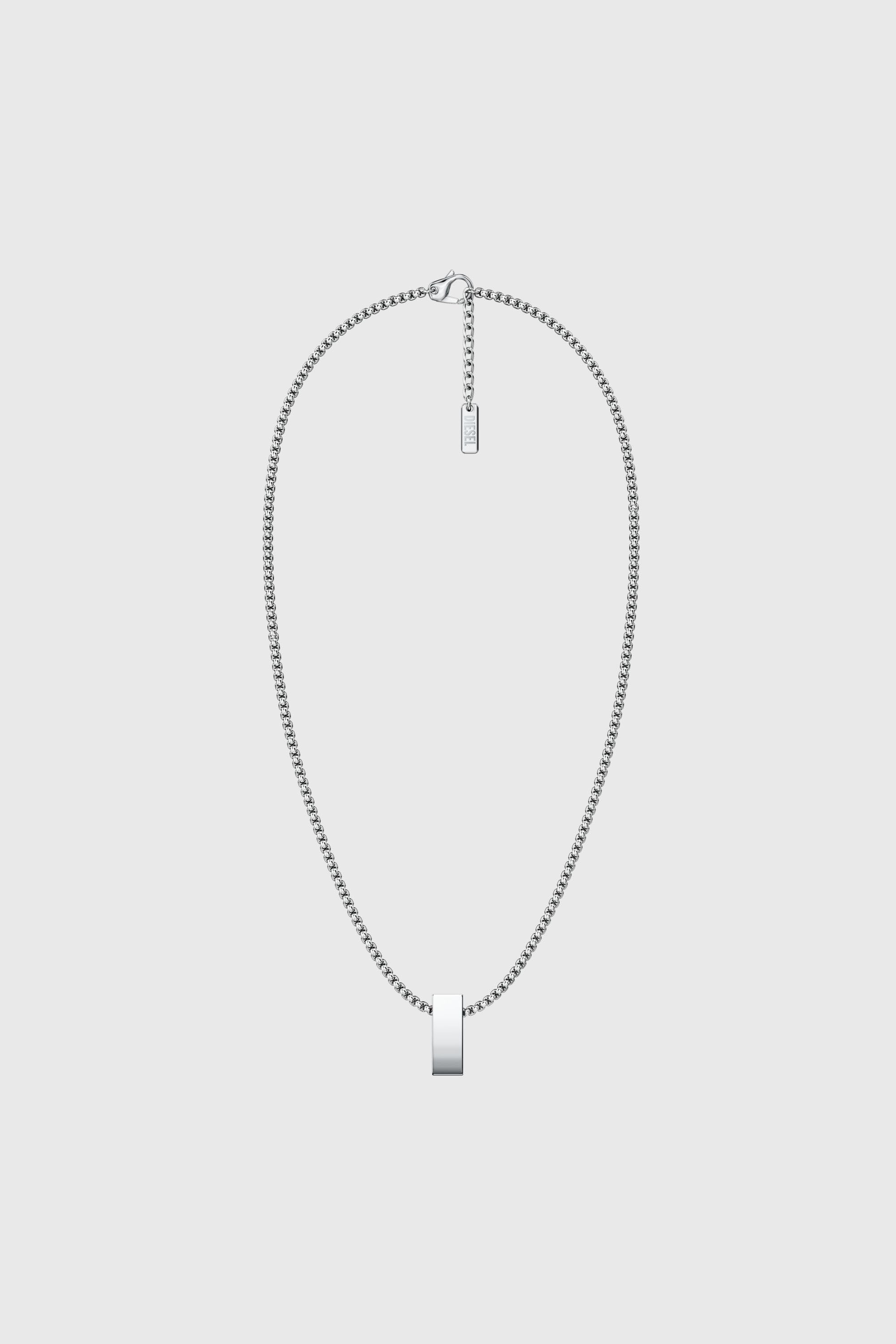Diesel - DX1689040 JEWELLERY, Unisex's Stainless steel pendant necklace in Silver/Red - 1