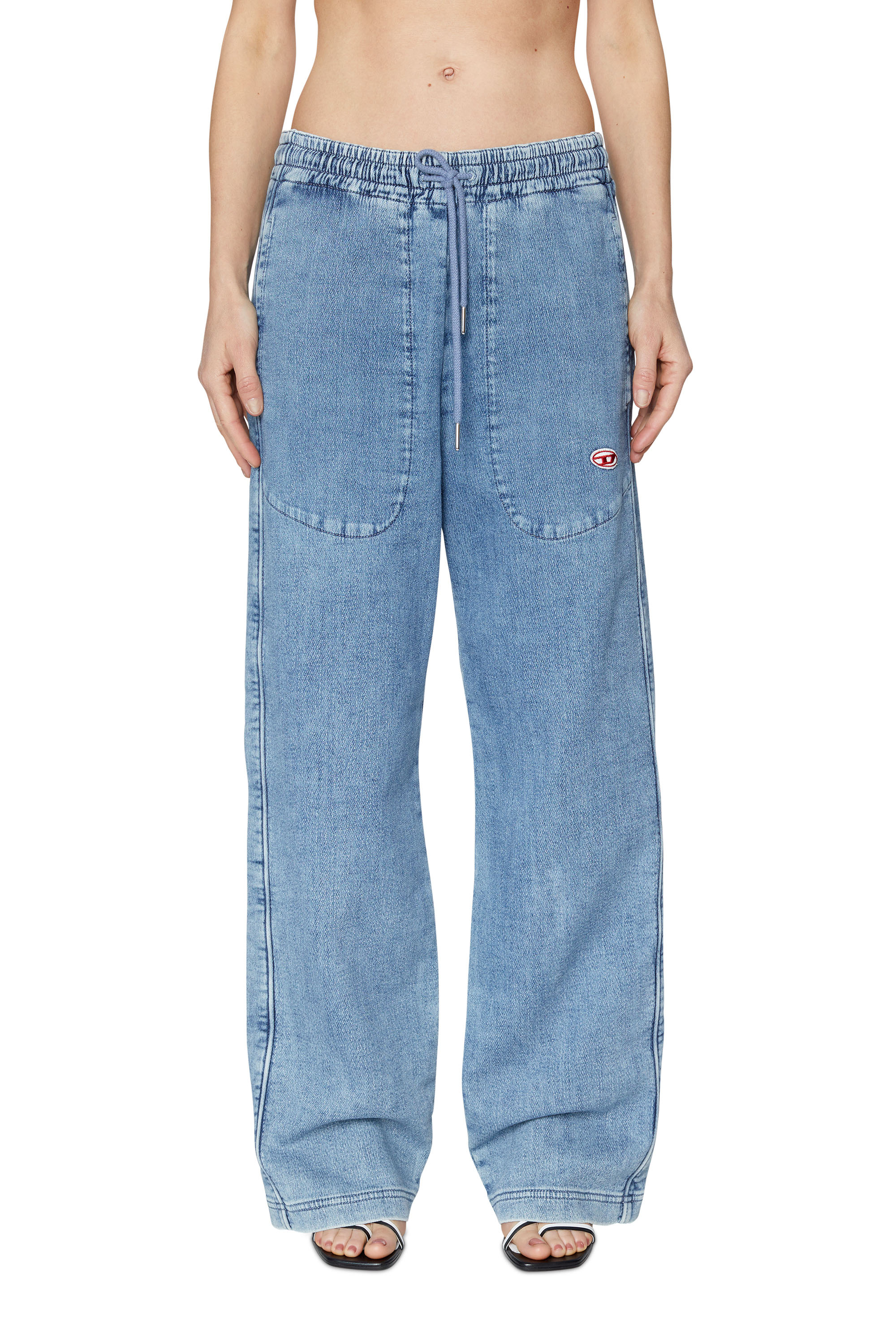 Diesel - Straight D-Martians Track Denim 09D01, Light Blue - Image 1