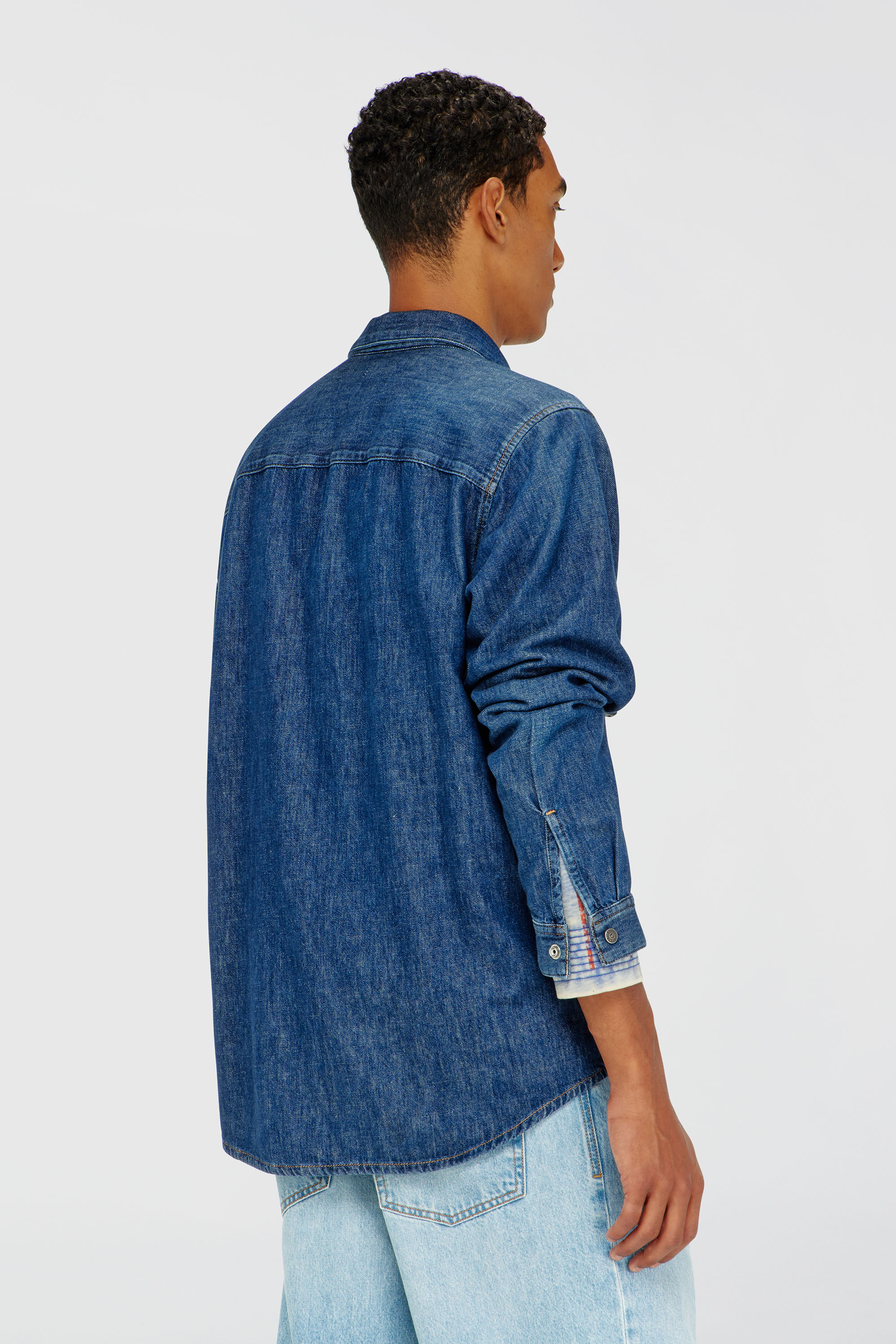 Diesel - D-SIMPLY, Man's Shirt in denim in Dark Blue - 4