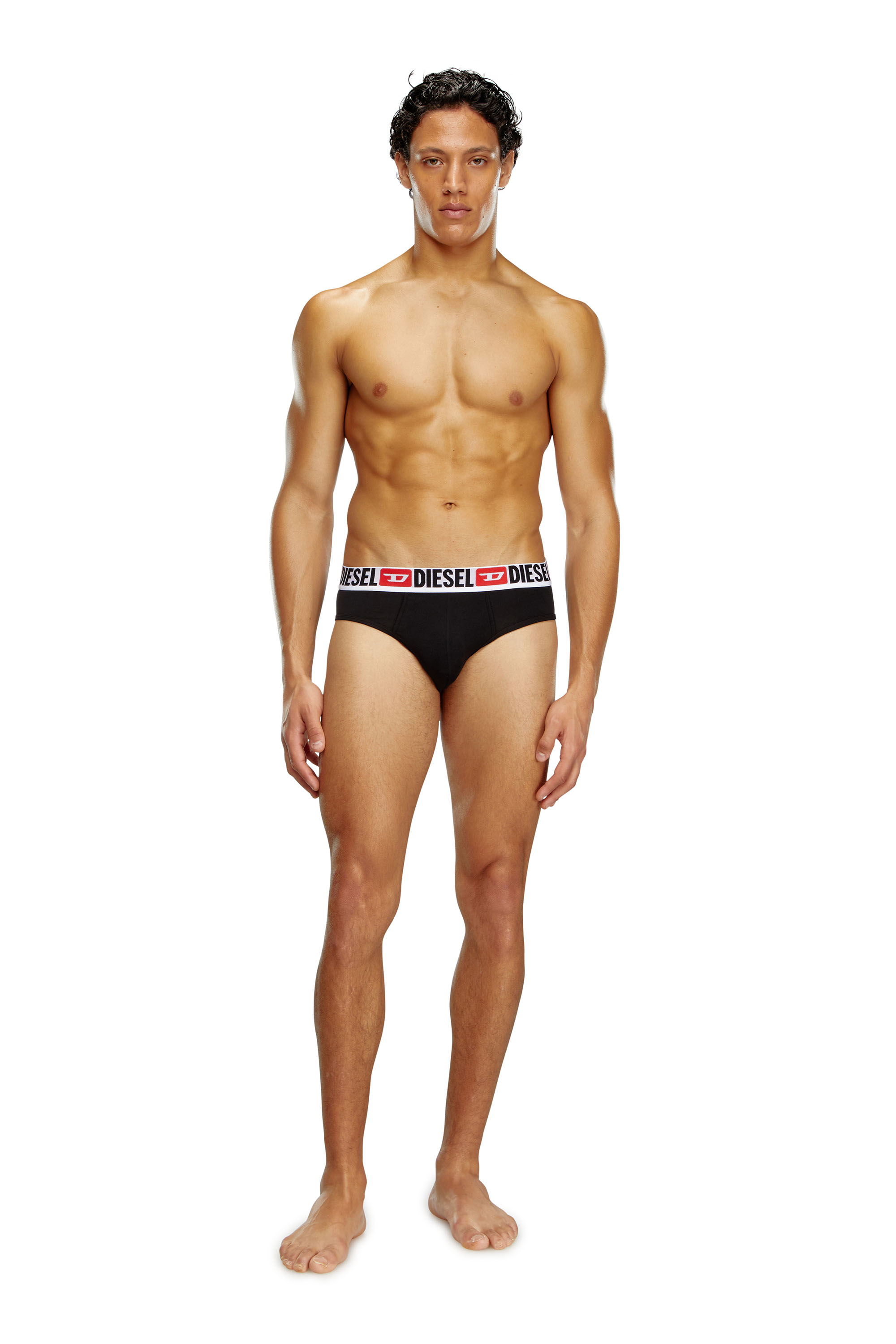 UMBR-ANDRETHREEPACK, Black/White Diesel - UMBR-ANDRETHREEPACK, Man's Three-pack of solid-colour briefs in Black/White - 1