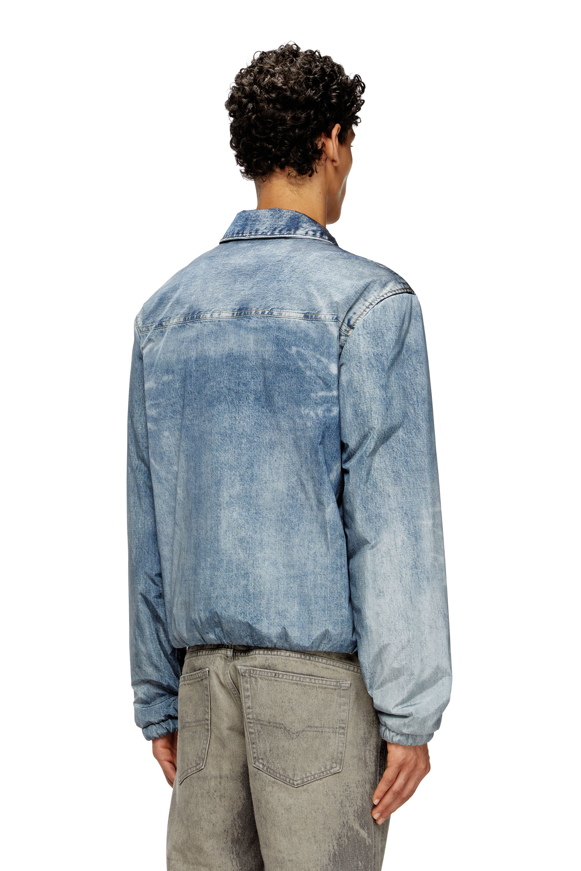J-ACT, Light Blue Diesel - J-ACT, Man's Jacket in denim-effect nylon in Light Blue - 4