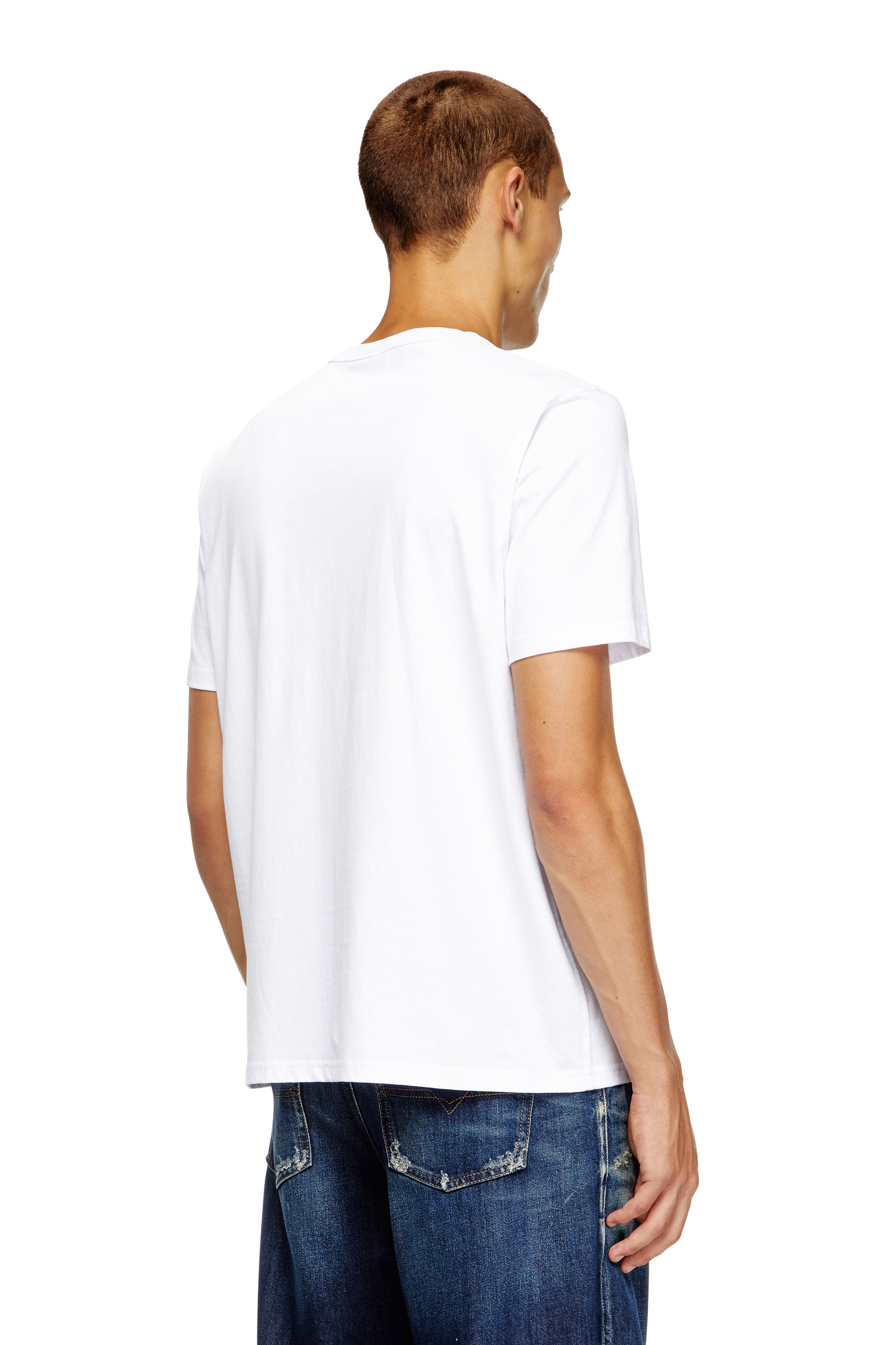 Diesel - T-ADJUST-MICRODIV, Unisex's T-shirt with micro-embroidered logo in White - 4