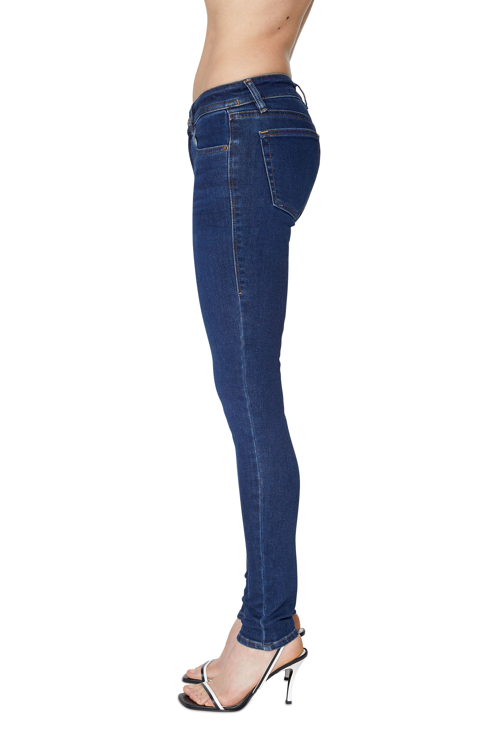 Diesel - 2018 SLANDY-LOW 09C19 Super skinny Jeans, Dark Blue - Image 4