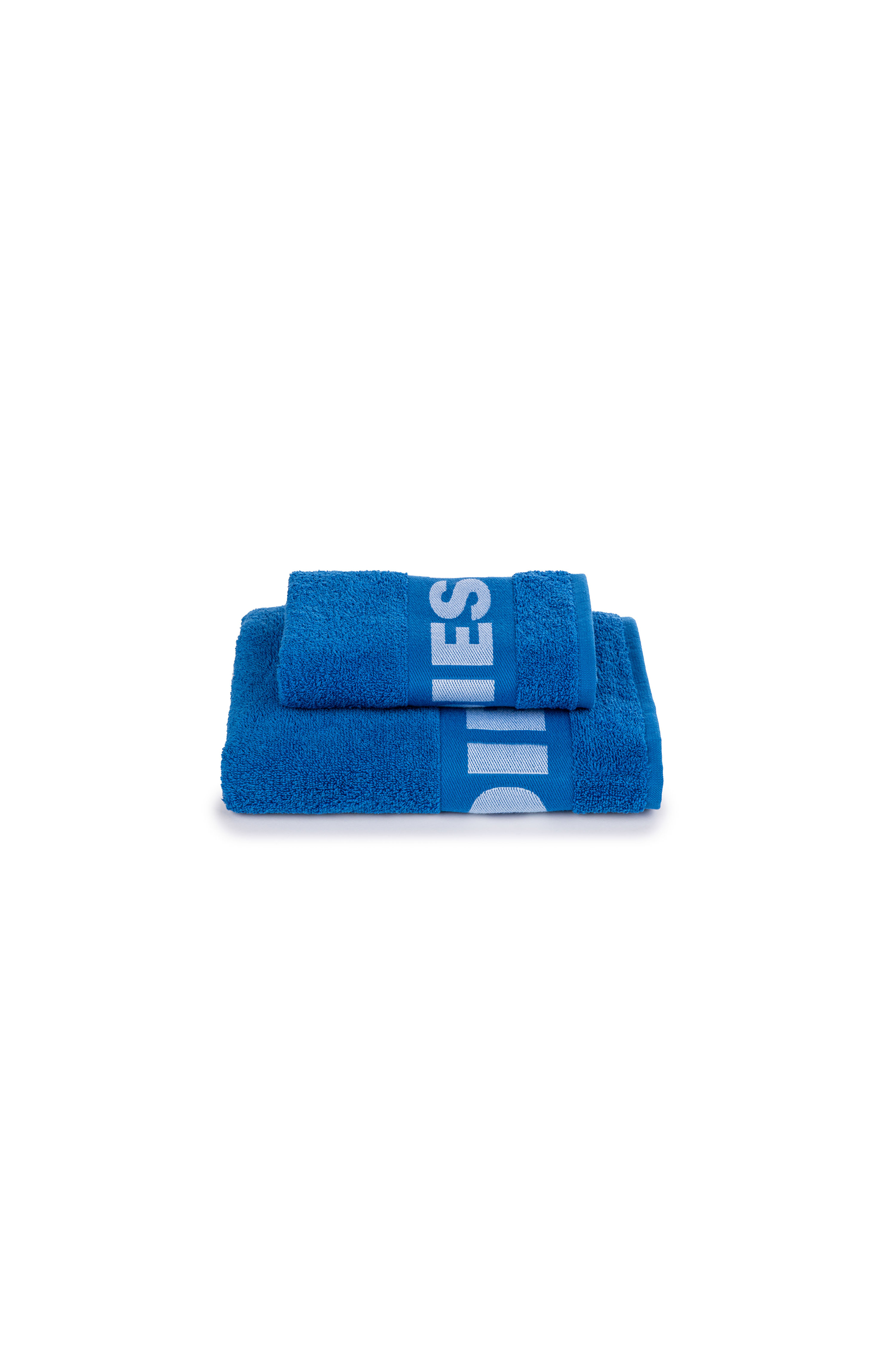 Diesel - 1015132 LOGO-COTTON TOWEL SET 1+1 BLUE, Unisex's Logo-Cotton Terry Towel Set in Blue - 1