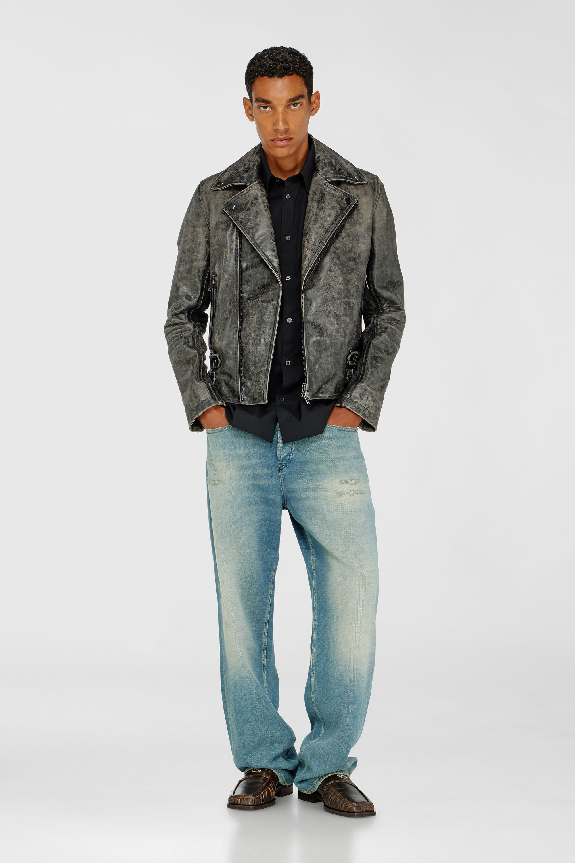 Diesel - S-SIMPLY-GSBH, Man's Stretch poplin shirt with embroidery in Black - 1