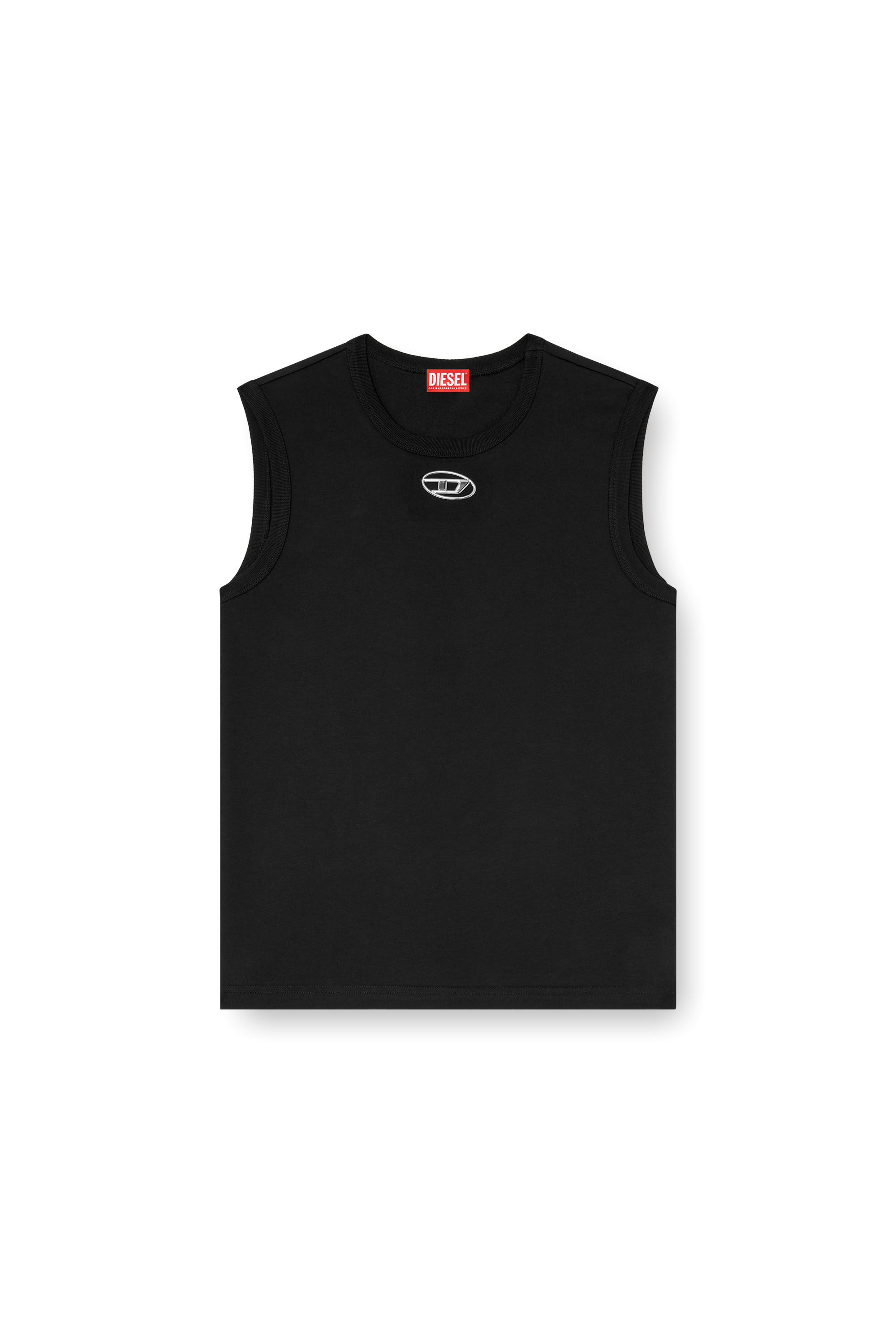 Diesel - T-BISCO-OD, Man's Tank top with metallic Oval D in Black - 2