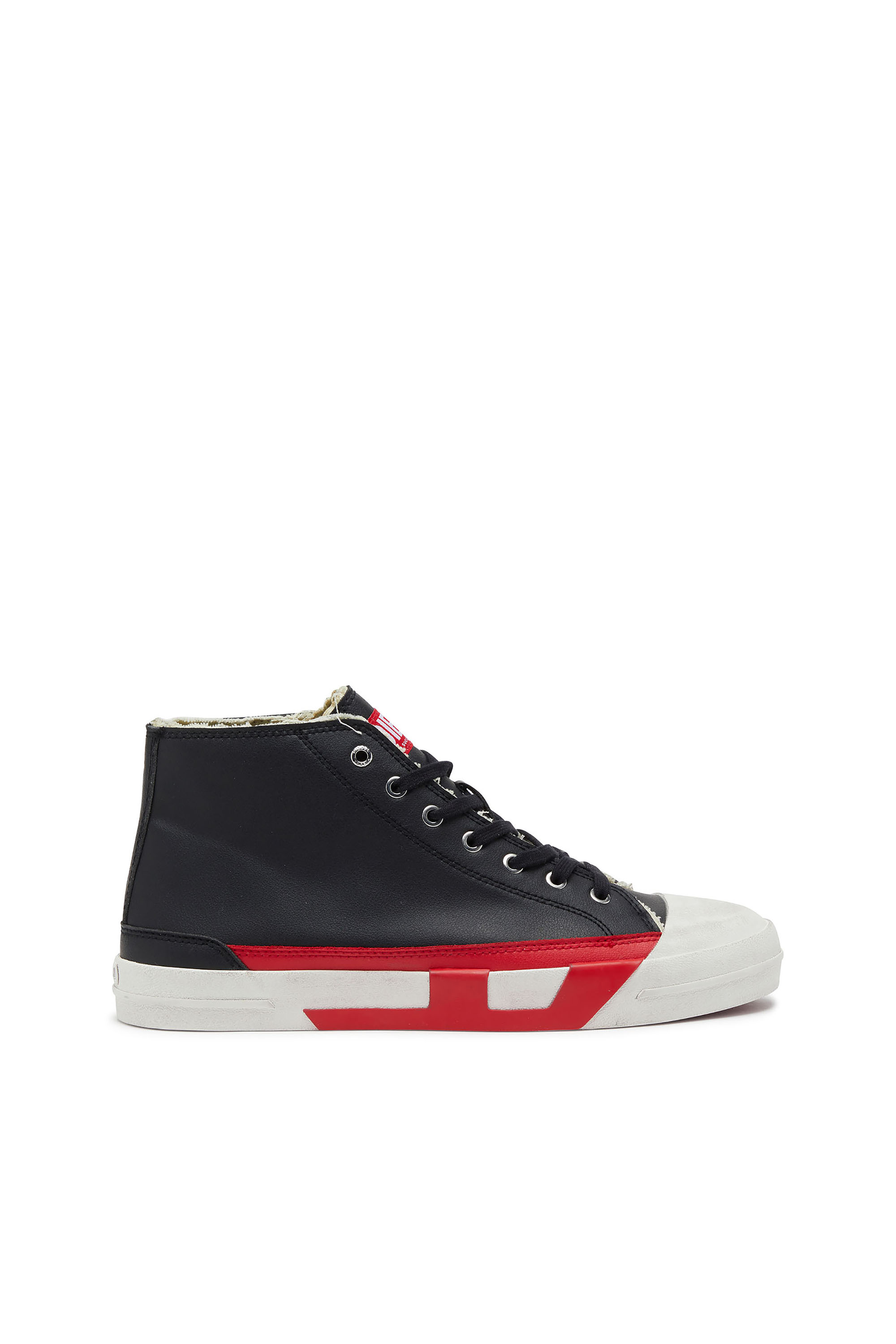 Diesel - S-D-VERSE MID II, Man's S-D-Verse Vulcanized shoes with D logo in Black/Red - 1
