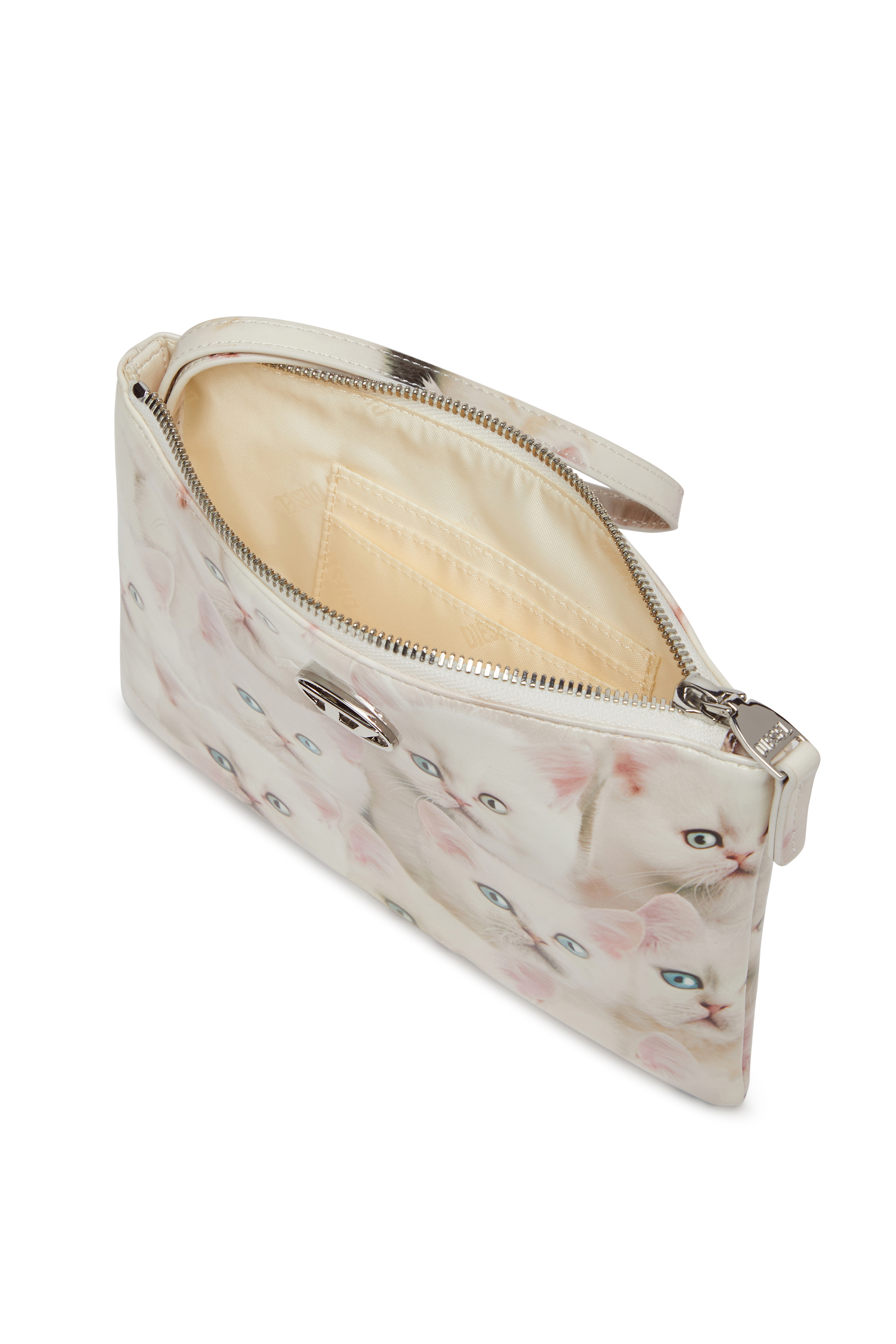 Diesel - PLAY POUCH II, Woman's Pouch in printed glossy PU in White - 4