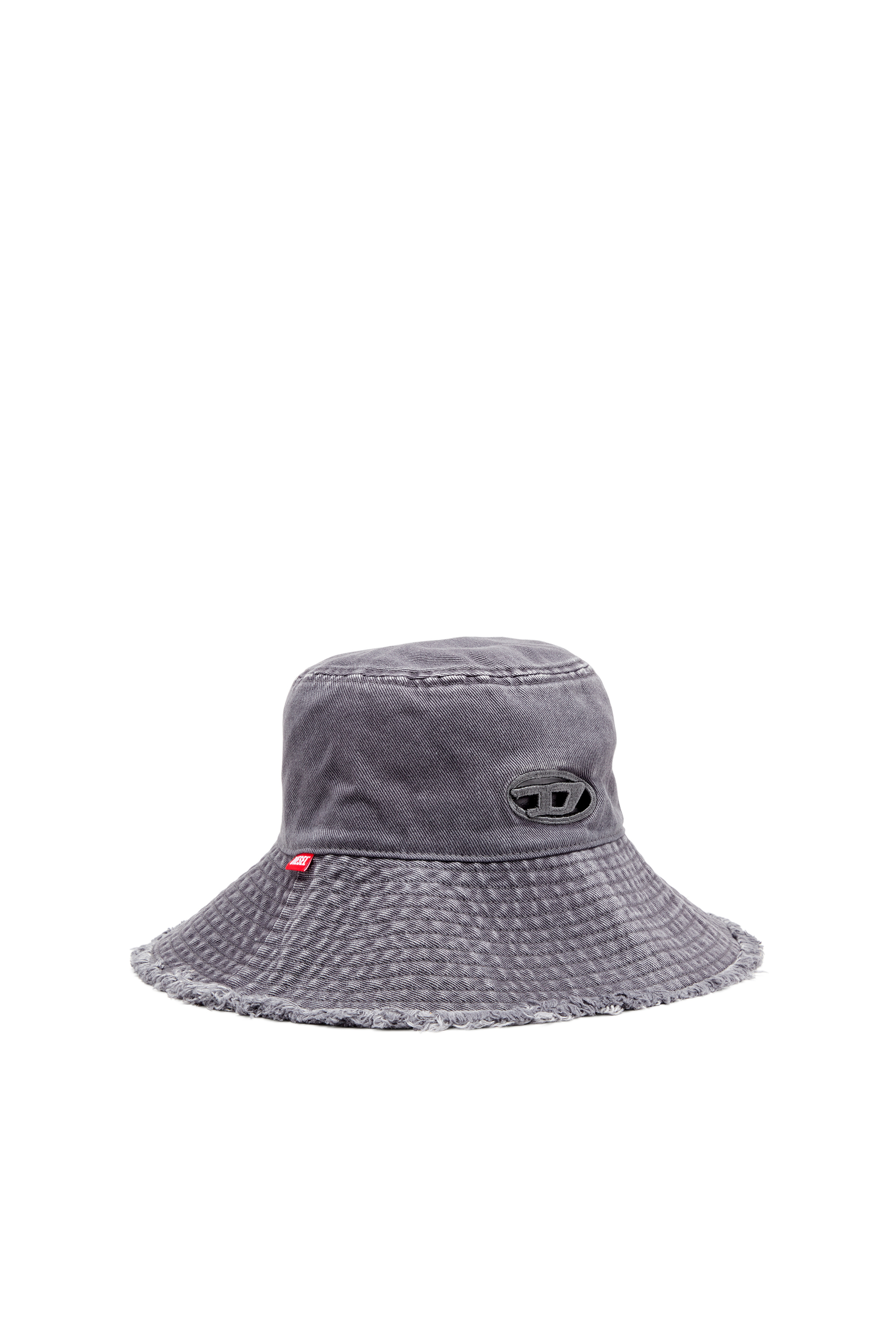 Diesel - C-BUCKET-UTLT, Woman's Bucket hat with cut-out embroidered logo in Grey - 1