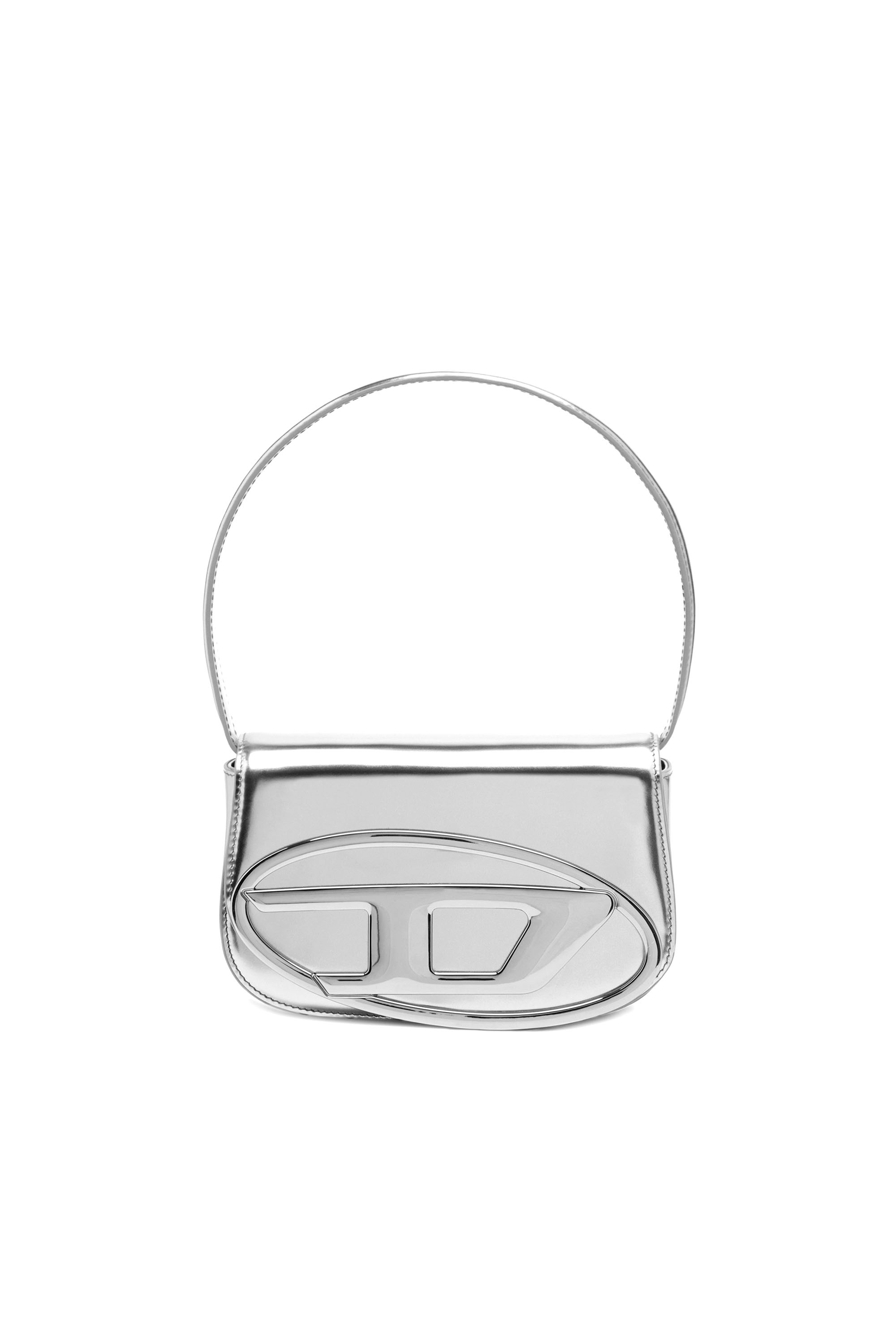 1DR, Silver Diesel - 1DR, Woman's 1DR-Iconic shoulder bag in mirrored leather in Silver - 1