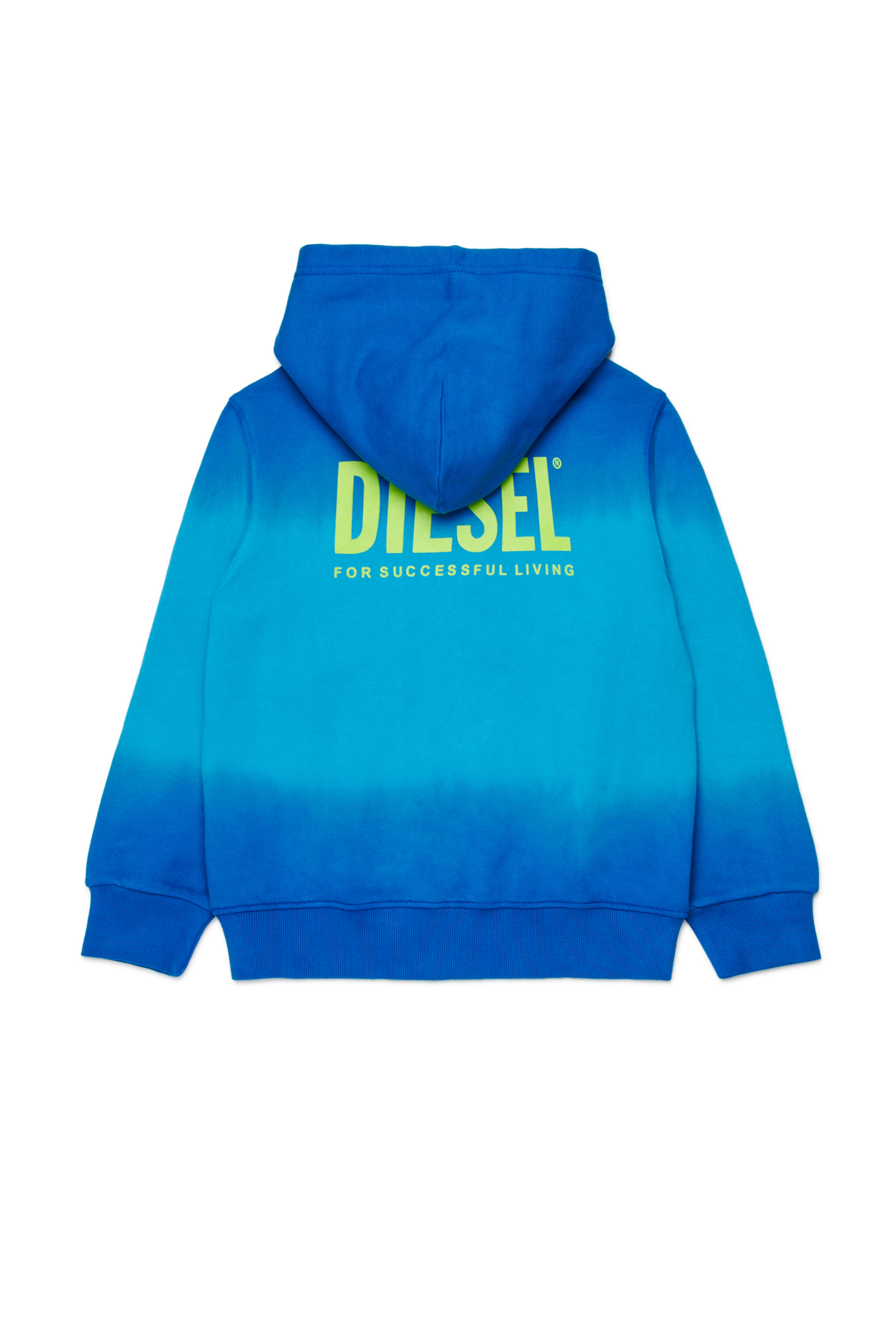 Diesel - SHADE OVER, Man's Gradient hoodie with logo print in Blue - 2