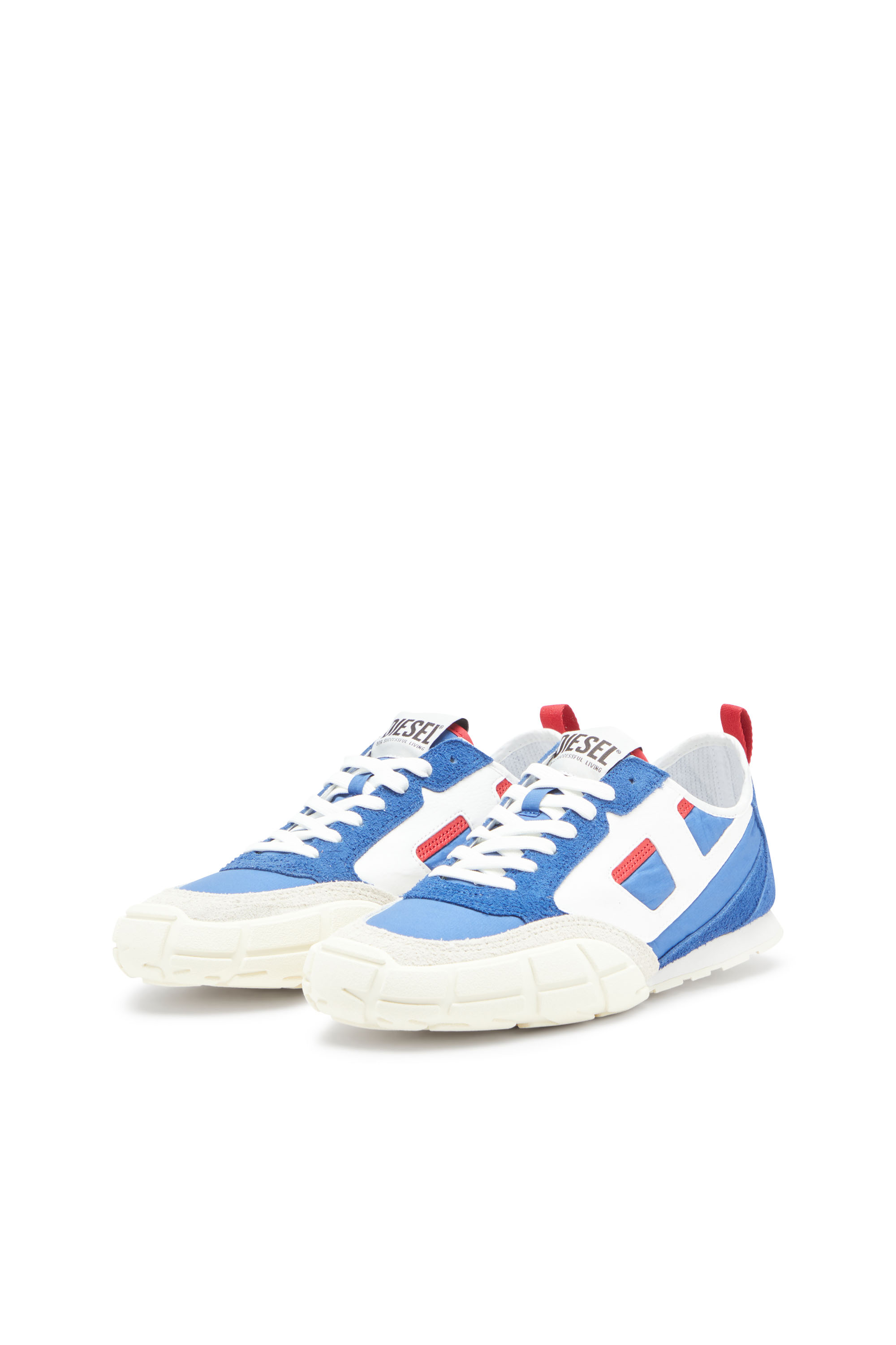 S-PAGODHA LOW, Blue Diesel - S-PAGODHA LOW, Man's S-Pagodha-Sneakers in leather, suede and ripstop in Blue - 8