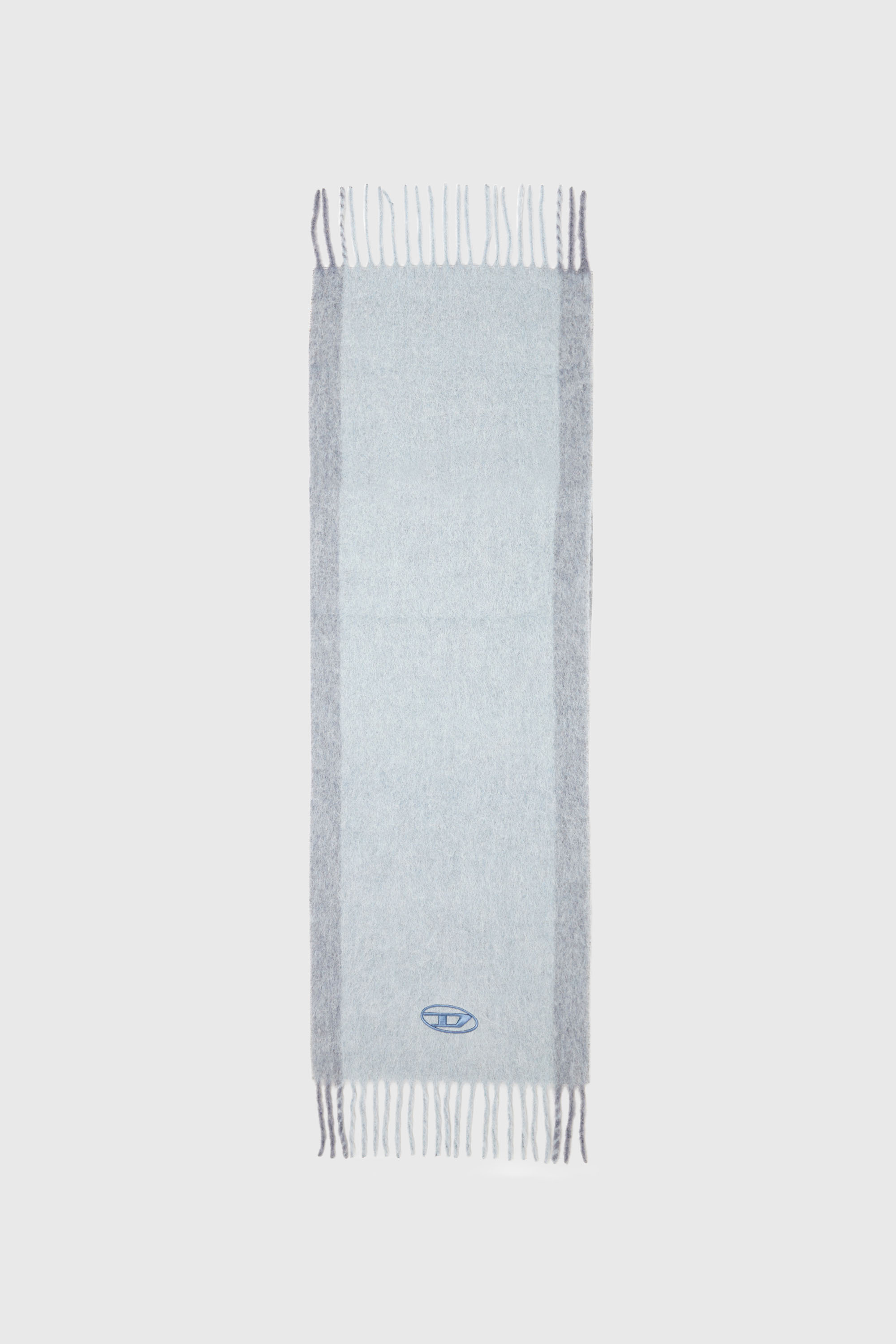 Diesel - S-OLID, Man's Wool-blend scarf with contrast stripes in Light Blue - 2