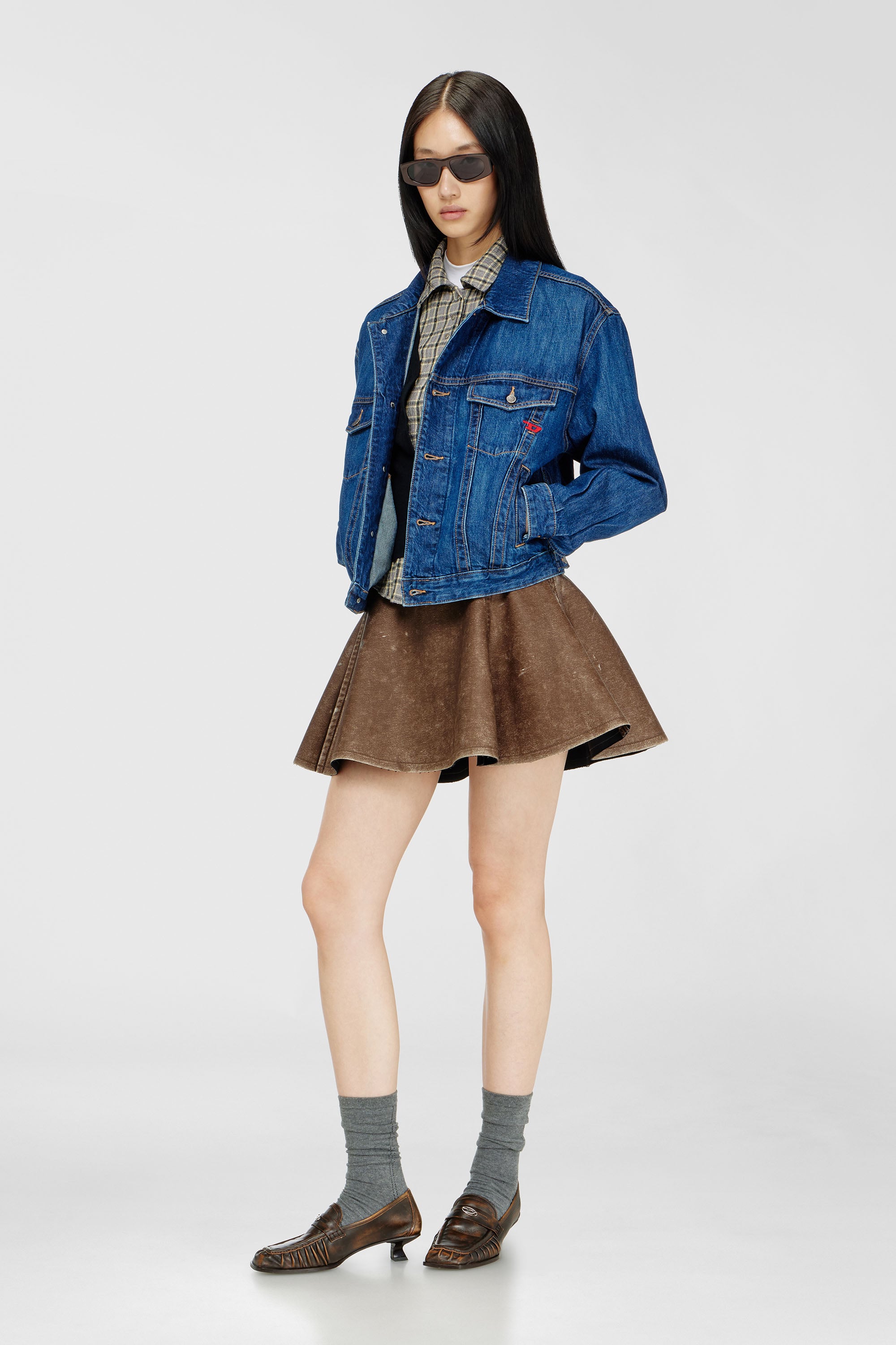 Diesel - D-RANGER, Man's Trucker jacket in denim in Medium blue - 2
