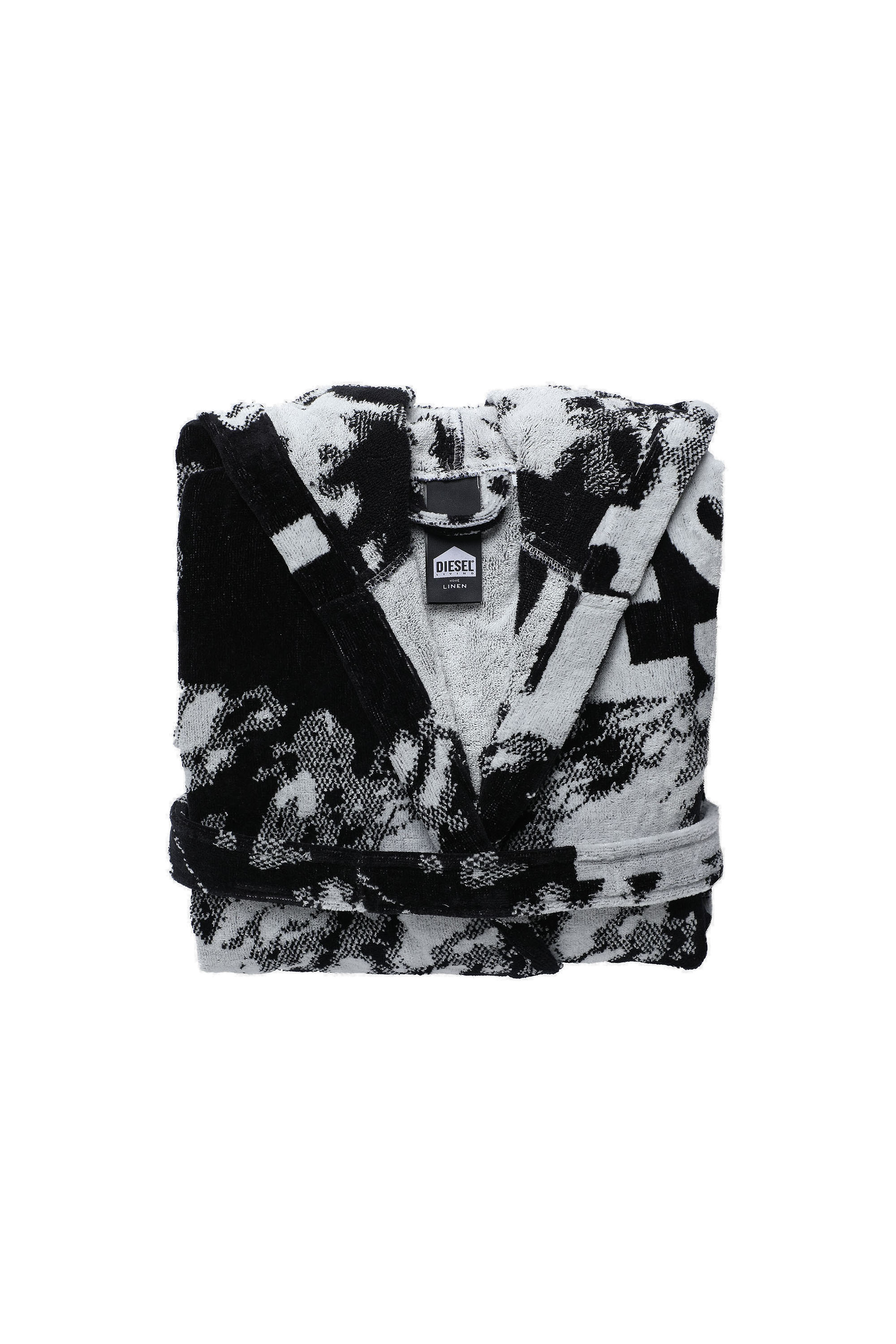 Diesel - 2004356 ACC  FLORASHADOWCAP S/M, Unisex's Bathrobe with hood FLORALSHADOW, S/M in Black - 1