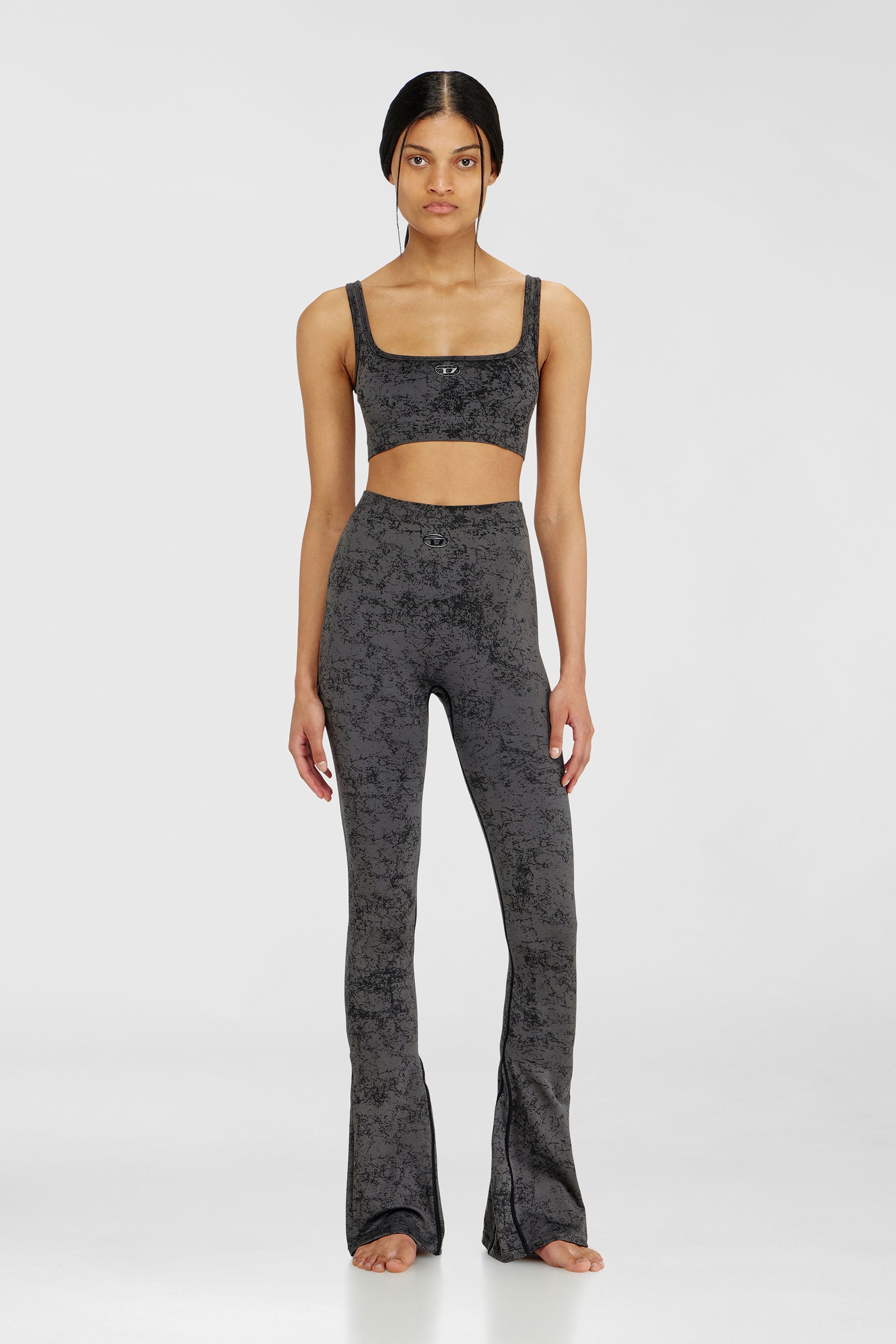 Diesel - CORNELIA-UTLT, Woman's Fared leggings with utilitarian print in Dark grey - 2
