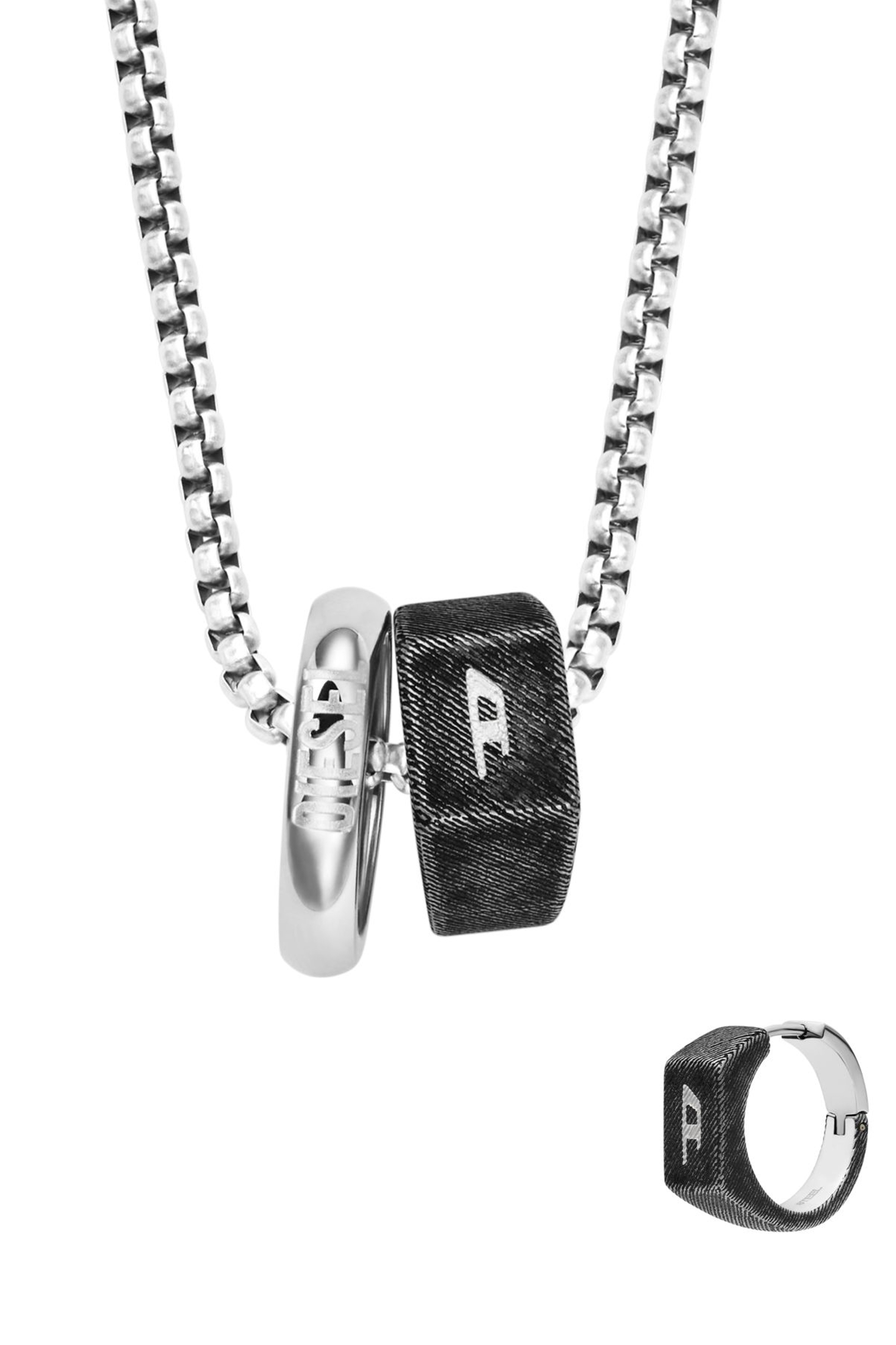 Diesel - DX1654SET JEWELLERY, Unisex's Stainless steel necklace and earring set in Silver - 2