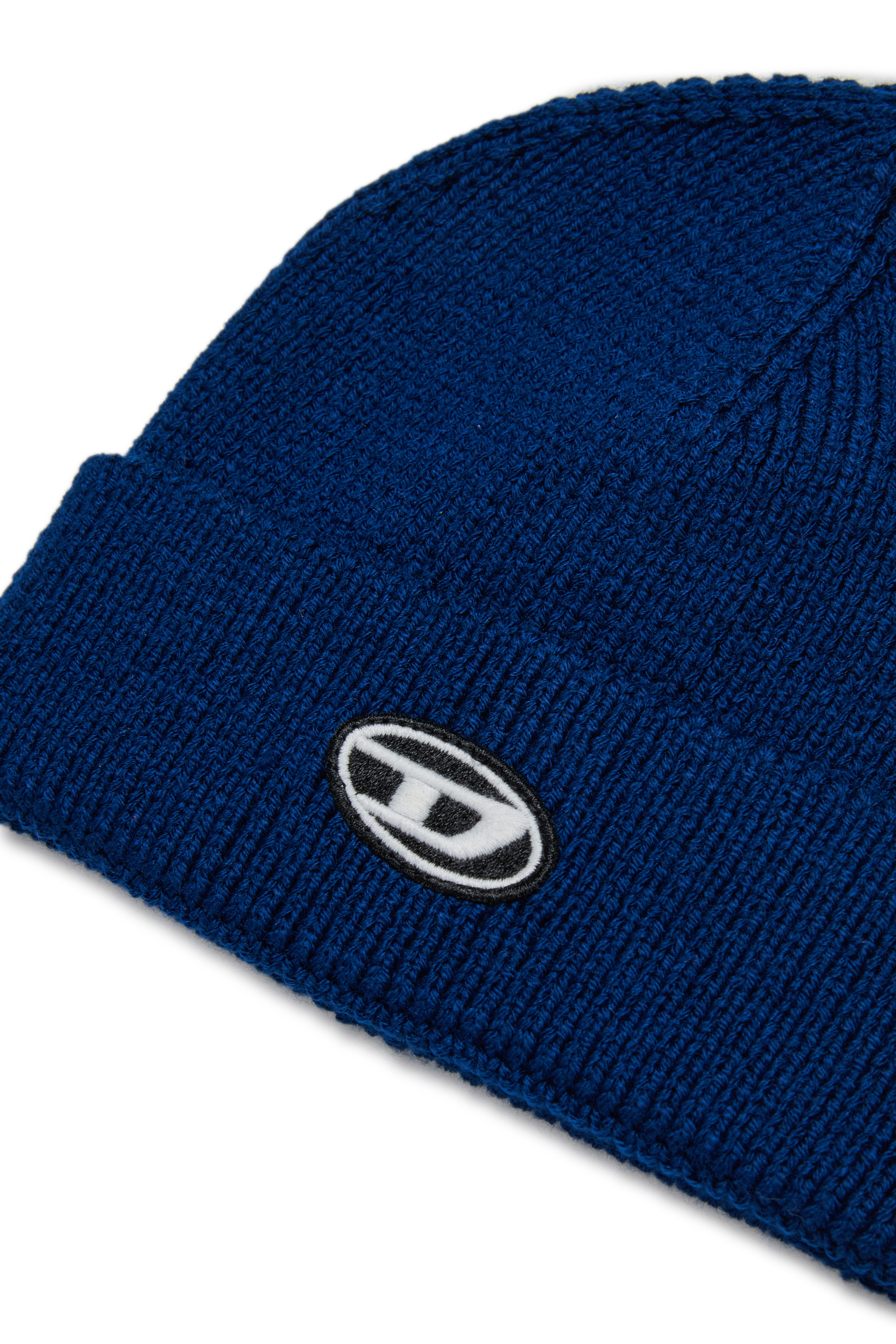 Diesel - FLYB, Unisex's Wool blend beanie with cuff in Blue - 3