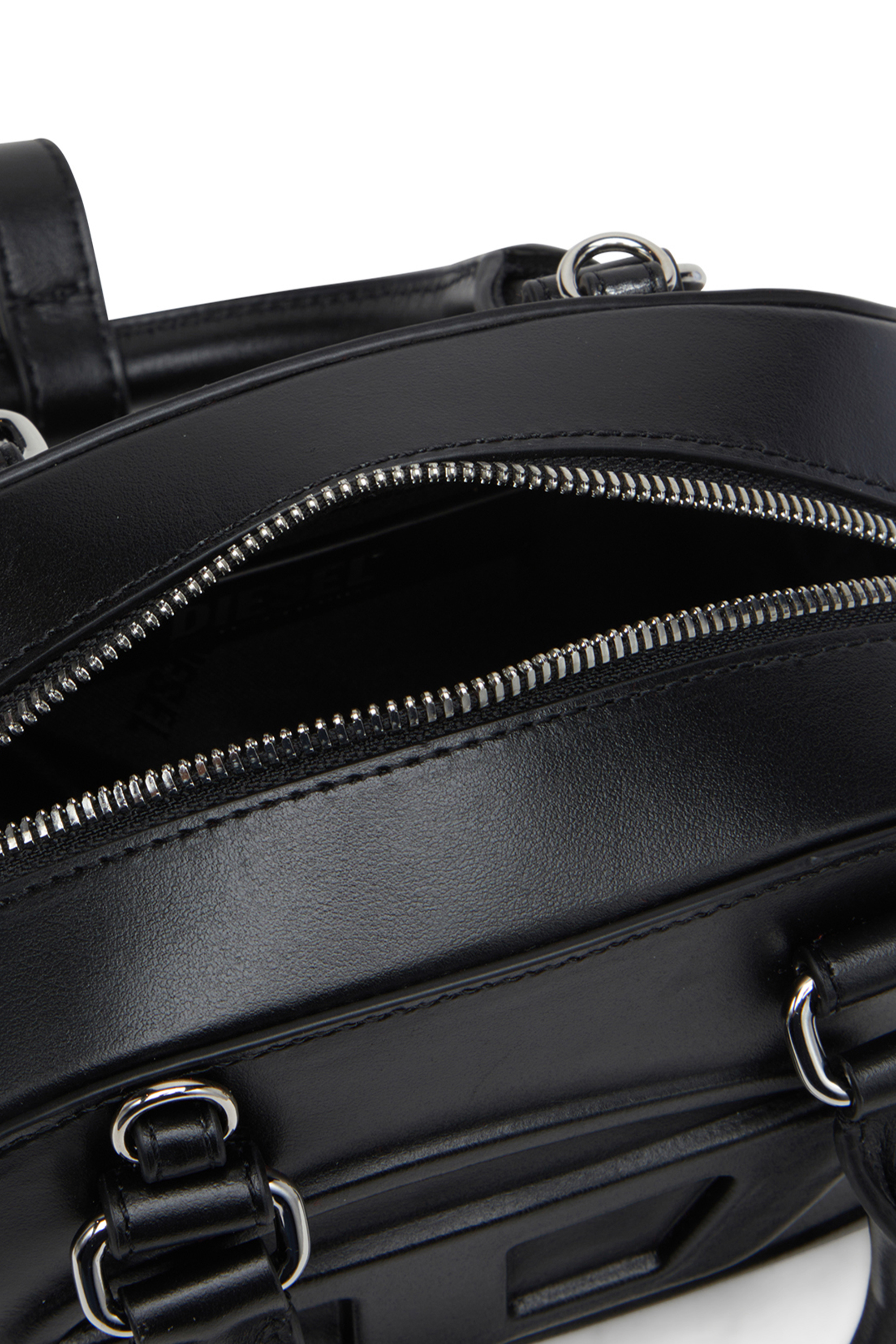 Diesel - 1DR DOME CROSSBODY, Woman's 1DR Dome-Leather mini bowling bag in Black - 4