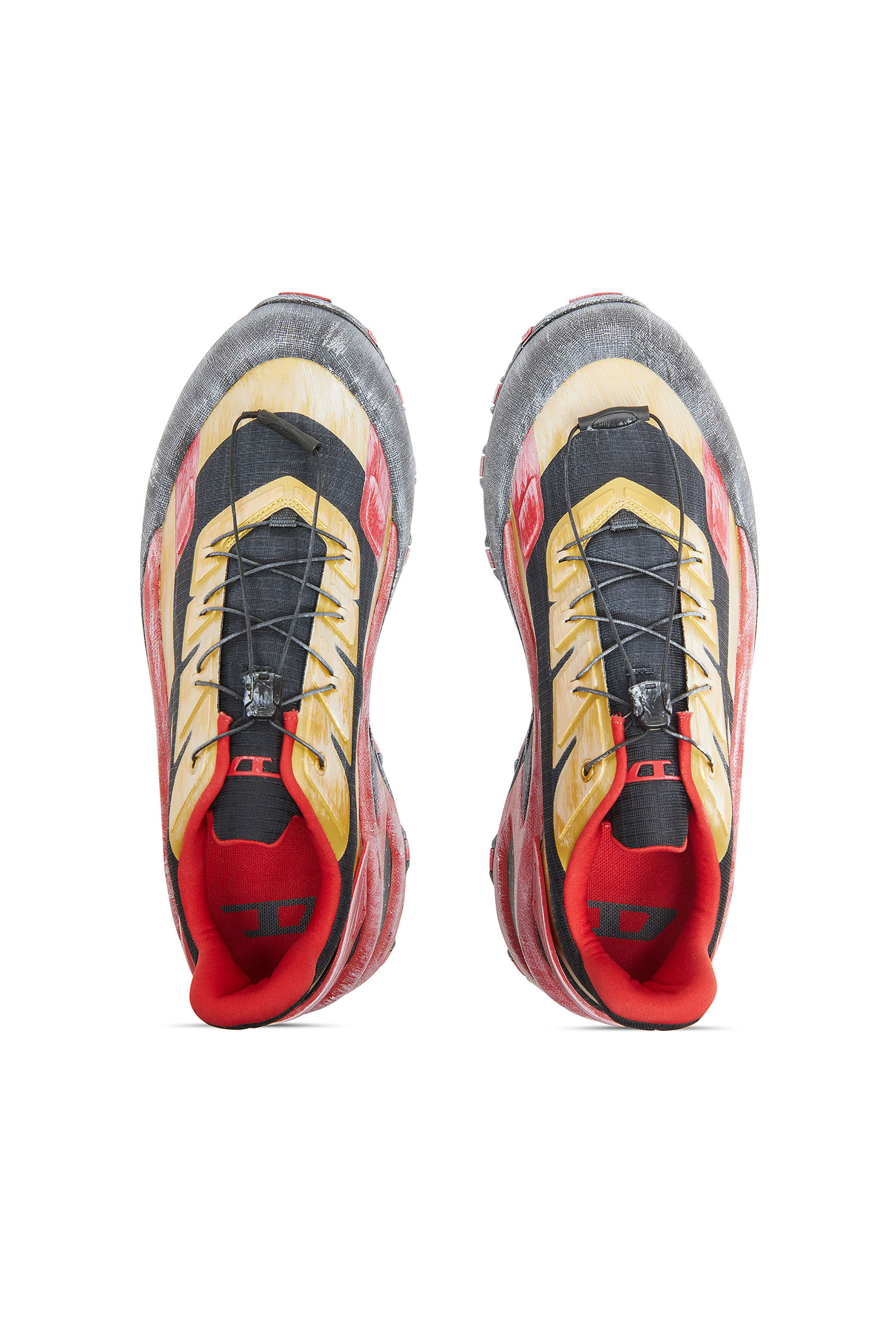 Diesel - D-CAGE RUNNER, Man's D-Cage-Distressed chunky sneakers in ripstop in Multicolor - 4