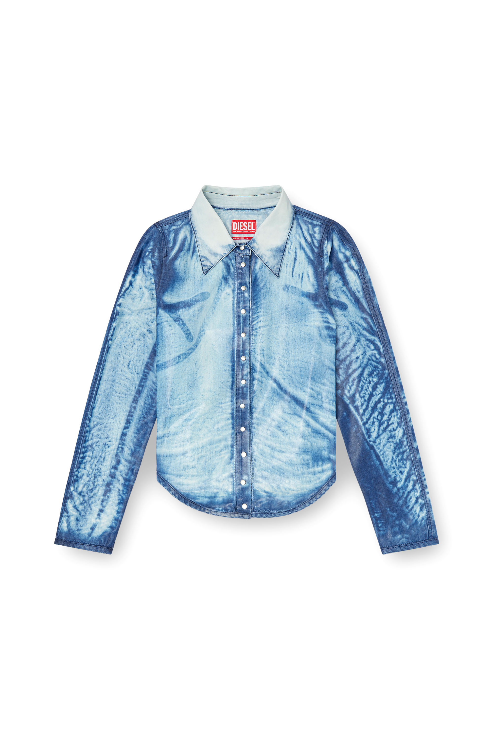 Diesel - DE-LYRIA-FSI, Woman's Shirt in X-Ray Lyocell denim in Blue - 3