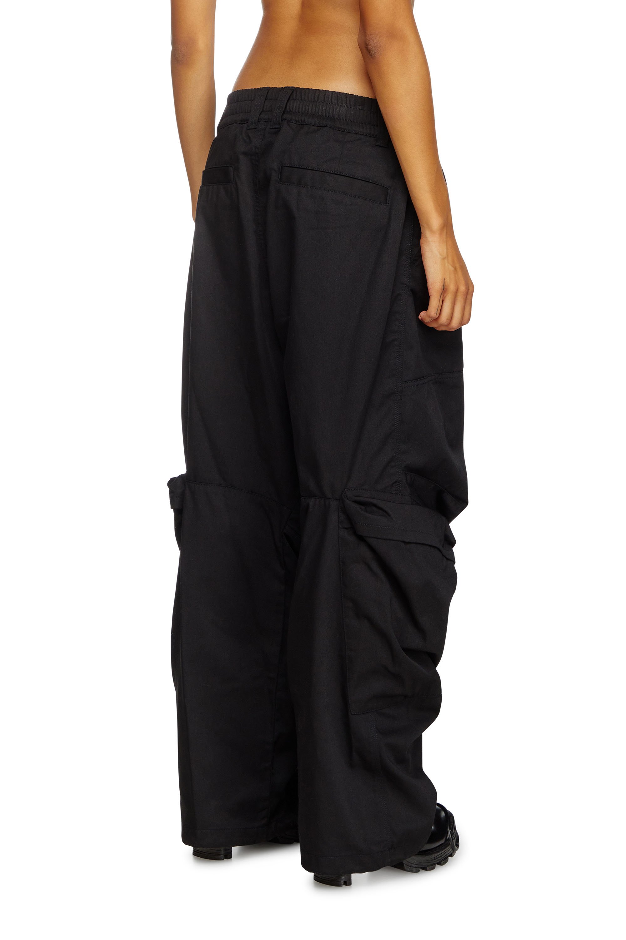 Diesel - P-ARNE-FEM-P2, Woman's Cargo pants in cotton twill in Black - 4