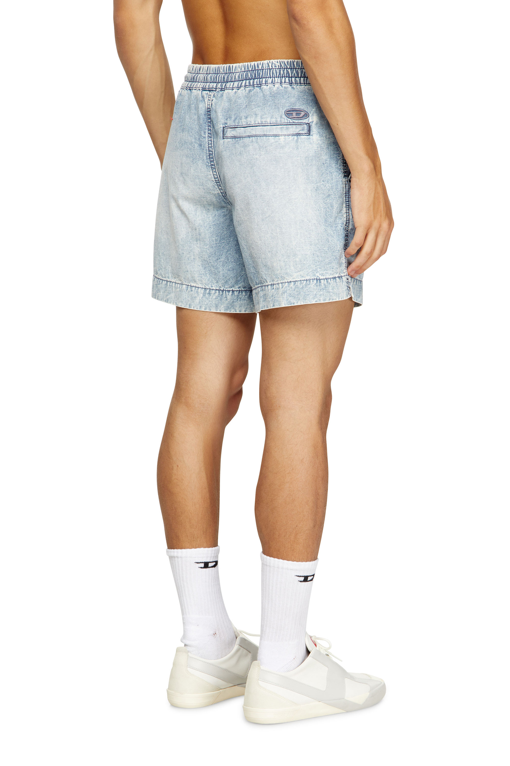 Diesel - D-TENNI-S, Unisex's Shorts in marbled denim in Light Blue - 4