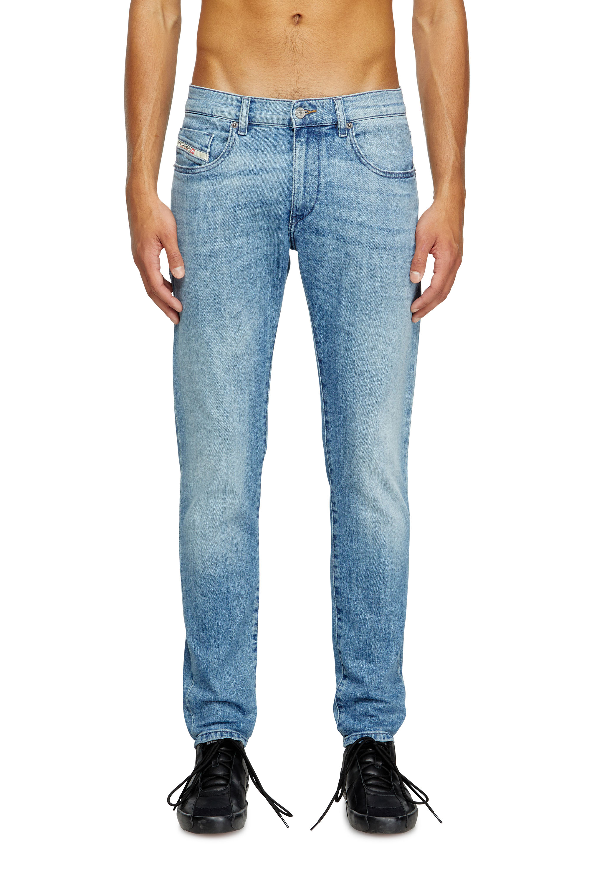 Slim Jeans 2019 D-Strukt 0GRDI, Light Blue Diesel - Man's Slim Jeans 2019 D-Strukt 0GRDI, Light Blue - 3