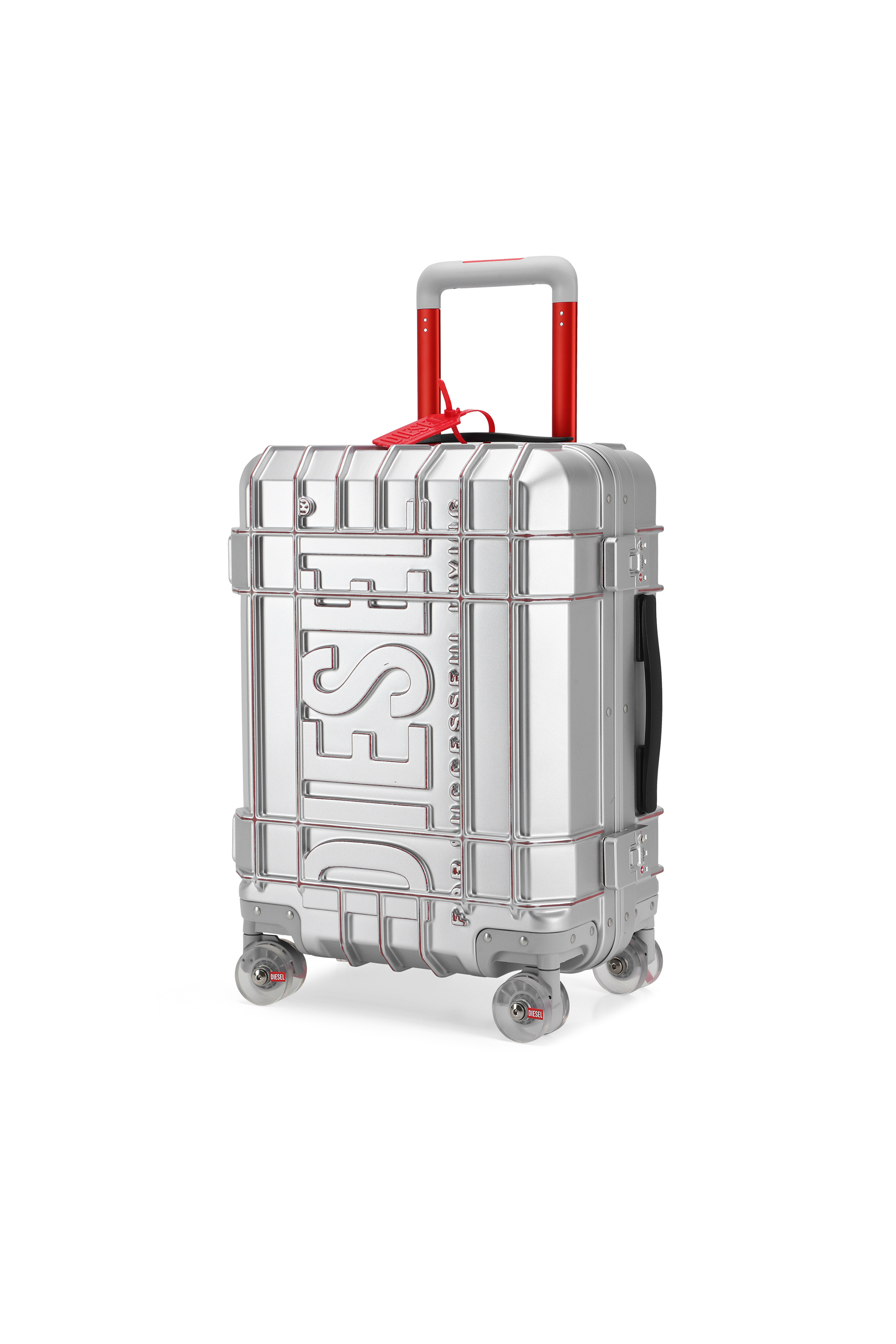 Diesel - DIESEL PC STRONG IMAGE TROLLEY- DSL003, Unisex's Rugged suitcase size S in Silver - 5